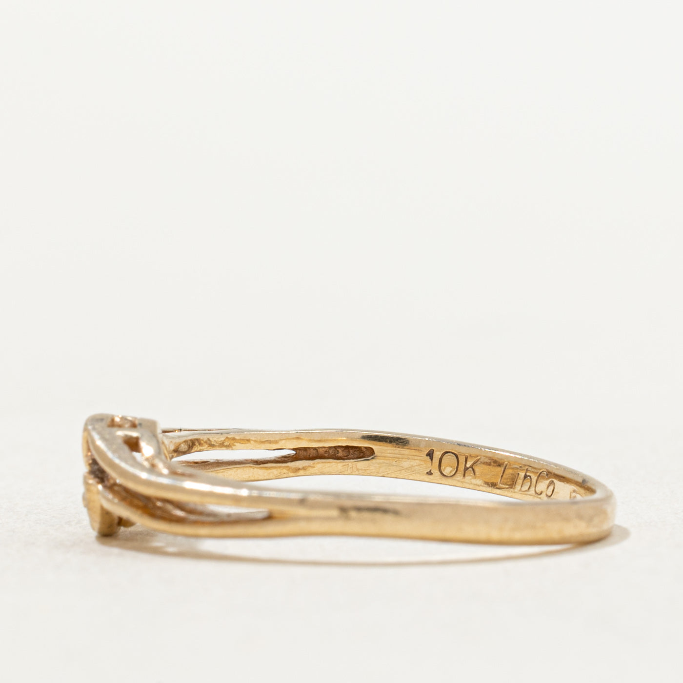 Two Stone Diamond Grooved Ring - 0.01ctw, Size 6.25 - Elegant Wedding Band, Anniversary Gift for Her, Perfect for Engagement & Special Occasions