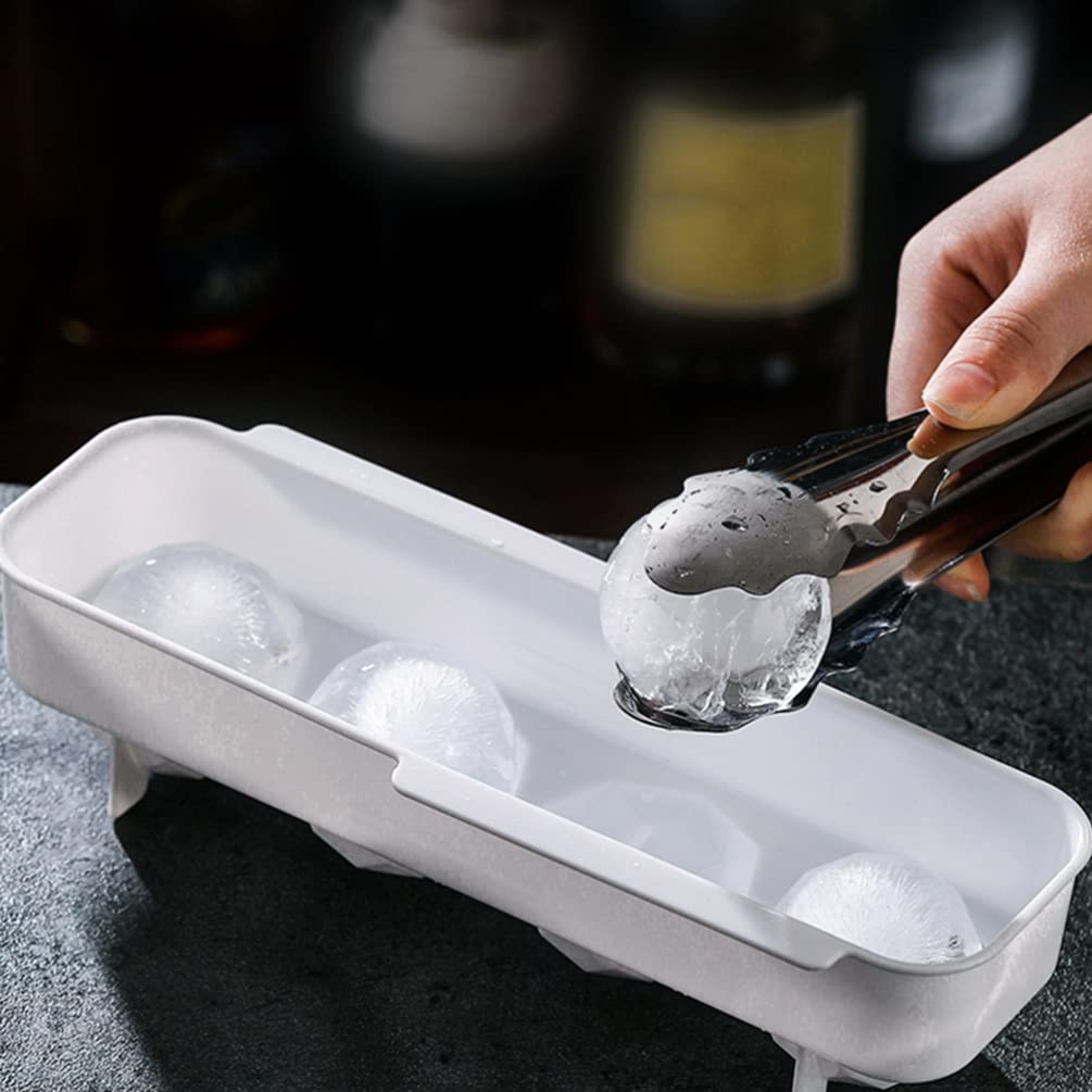 Premium Silicone Ice Cube Tray with Lid - 2 Pack Mini Ice Maker for Drinks, Smoothies & Cocktails | 4 Grids Ice Storage Container for Freezer, Party, Kitchen & Bar Use