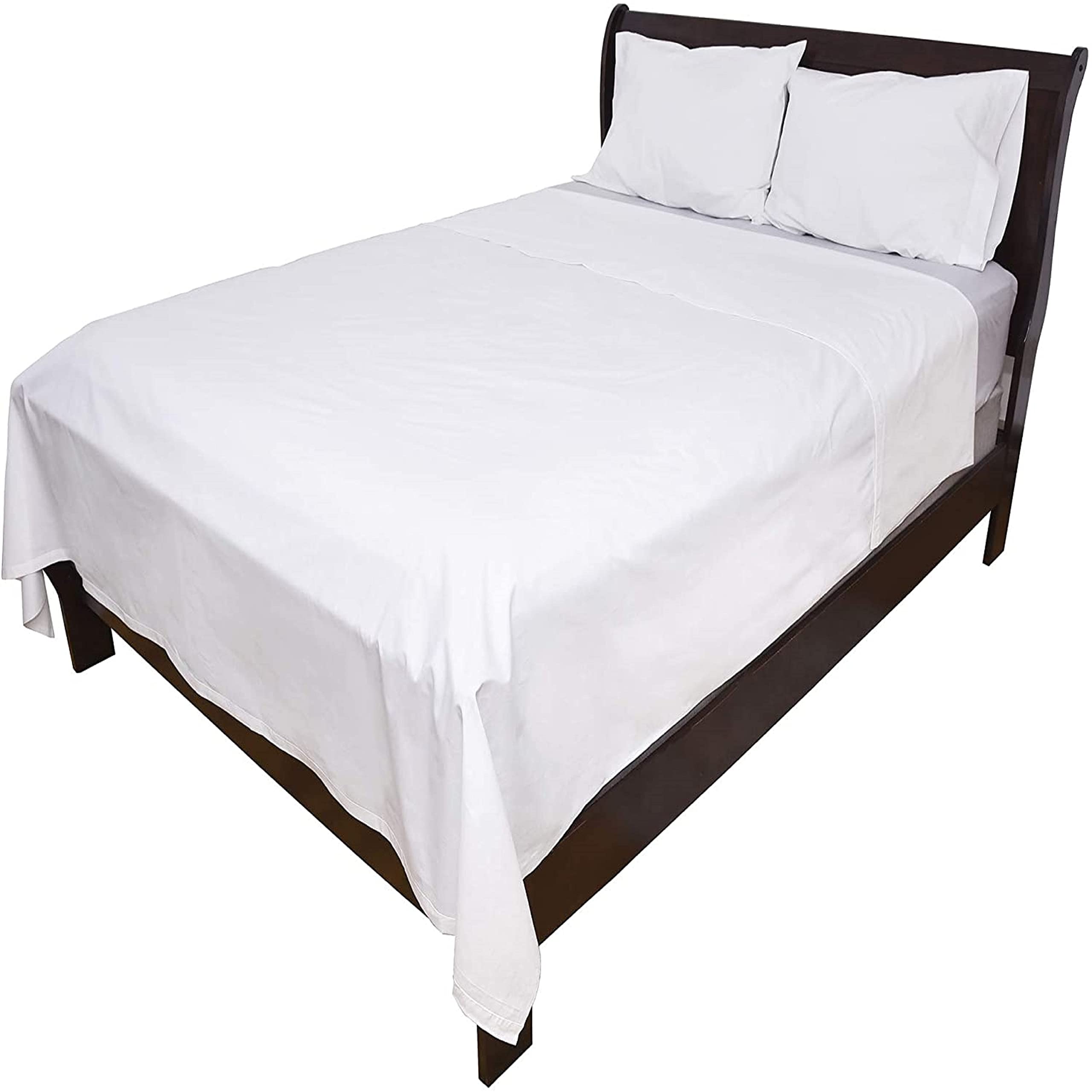 Pacific Linens 200 Thread Count Cotton Flat Bed Sheet - Twin Size (60 x 90 Inches) - Soft & Breathable College Dorm Essentials, Twin Bedding Set for Comfortable Sleep - Perfect for Dorms, Guest Rooms & Kids' Beds