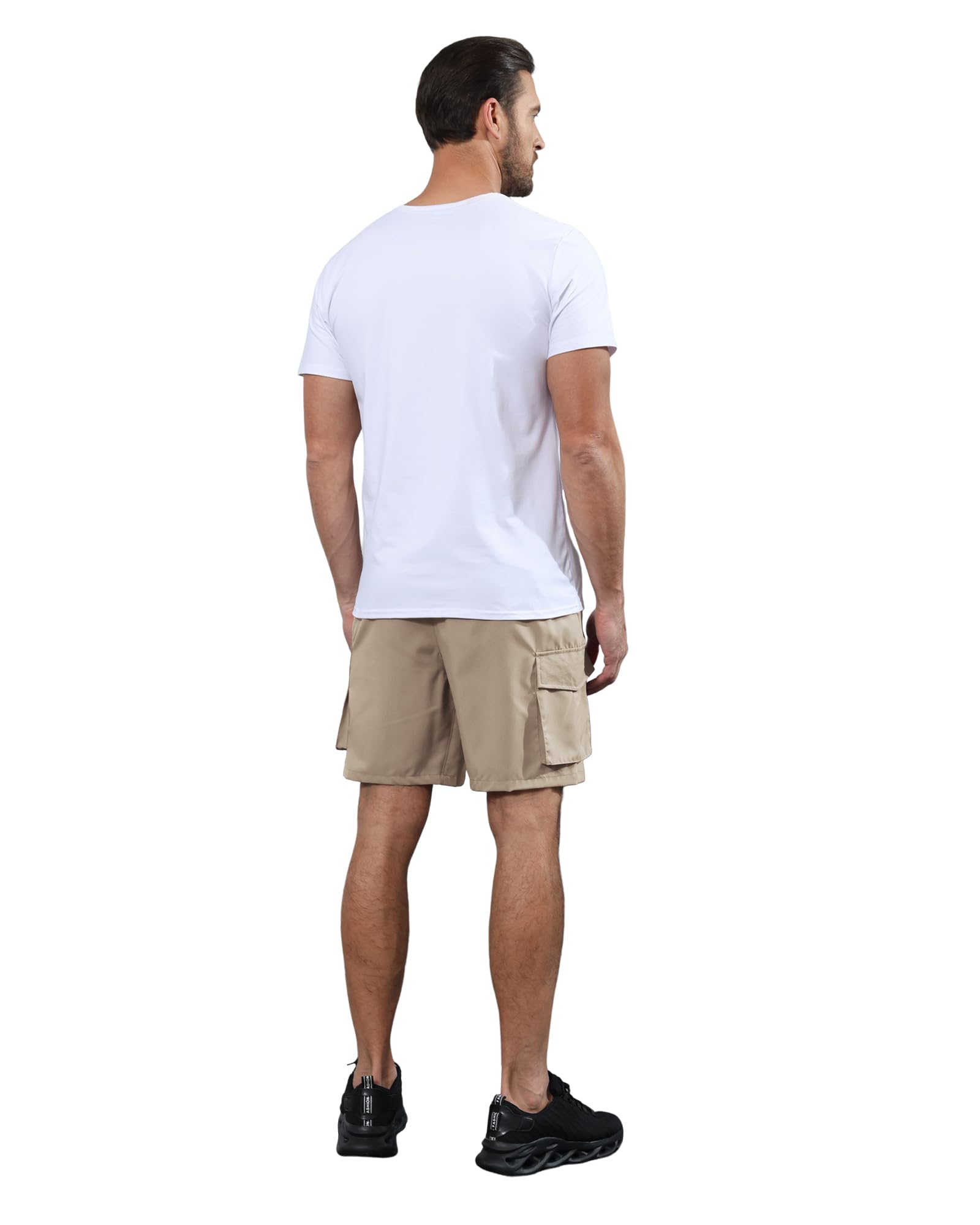 Lexiart Men's Hiking Cargo Shorts - Stretchable Quick-Dry Outdoor Shorts with Drawstring Waist & Zipper Pockets | Perfect for Hiking, Camping, Travel & Summer Adventures