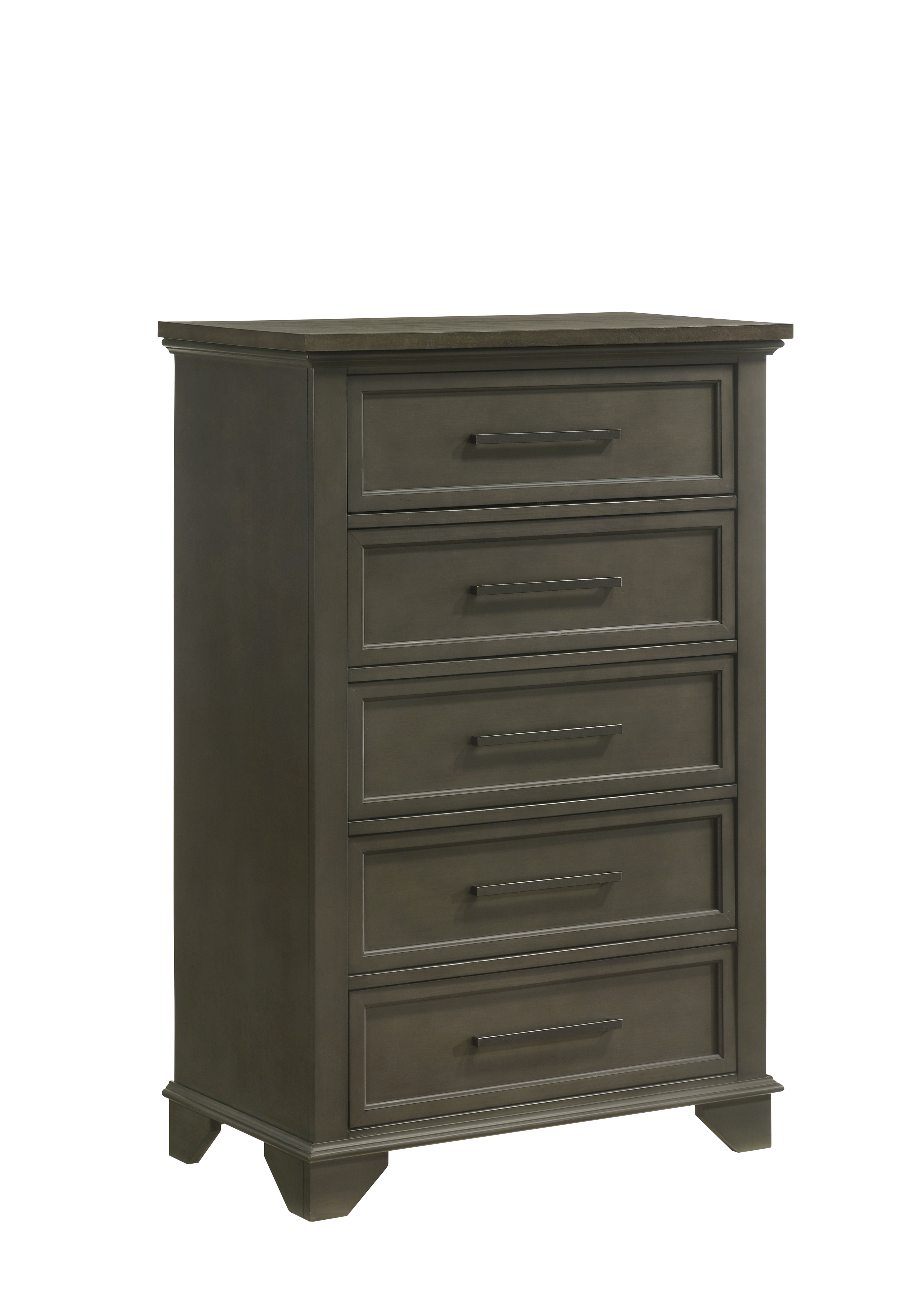 Abigail 5-Drawer Dresser Chest - Grey Wooden Storage Cabinet for Bedroom, Living Room & Closet Organization | Modern Home Furniture for Clothes & Accessories