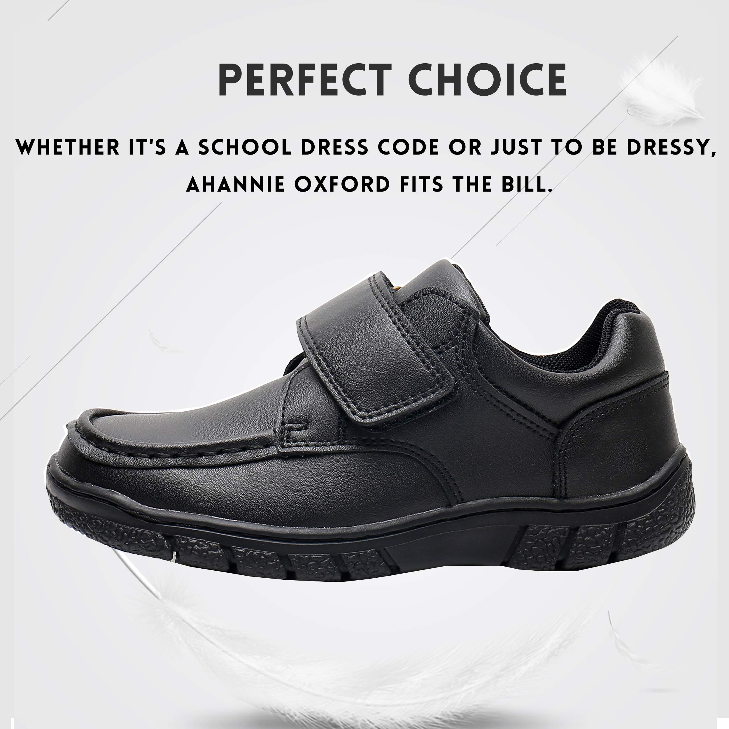 Ahannie Boys Soft School Uniform Shoes - Comfortable Oxford Dress Shoes for Toddler, Little Kid & Big Kid - Perfect for School, Church & Formal Occasions