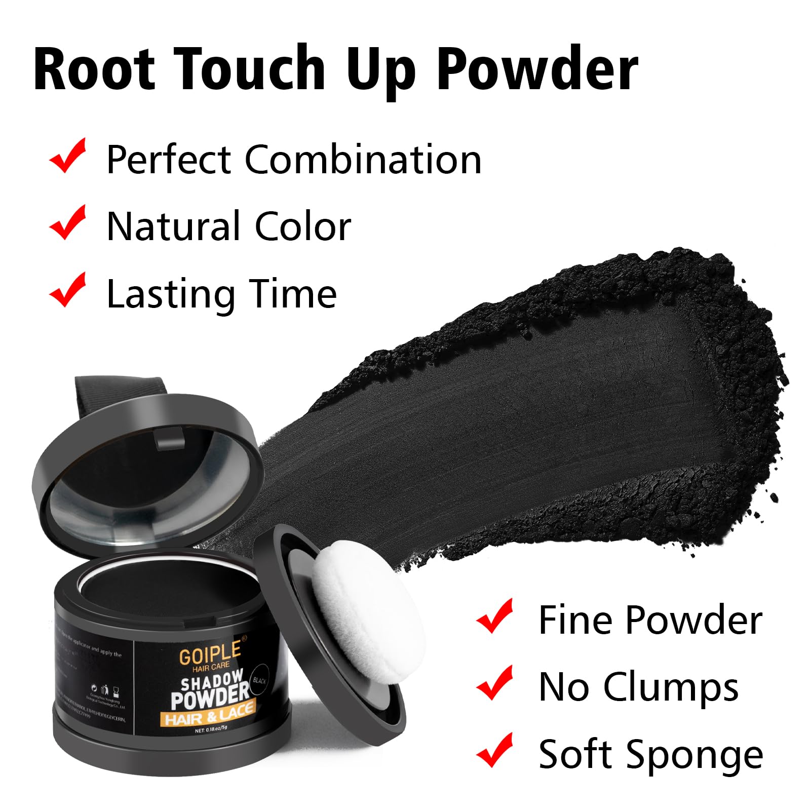 Root Cover Up Powder for Women - Black Hairline Powder for Bald Spots & Thinning Hair | 2 Pack | Eyebrow & Beard Line Concealer | Light Blonde Hair Fibers | Perfect for Daily Use & Special Occasions