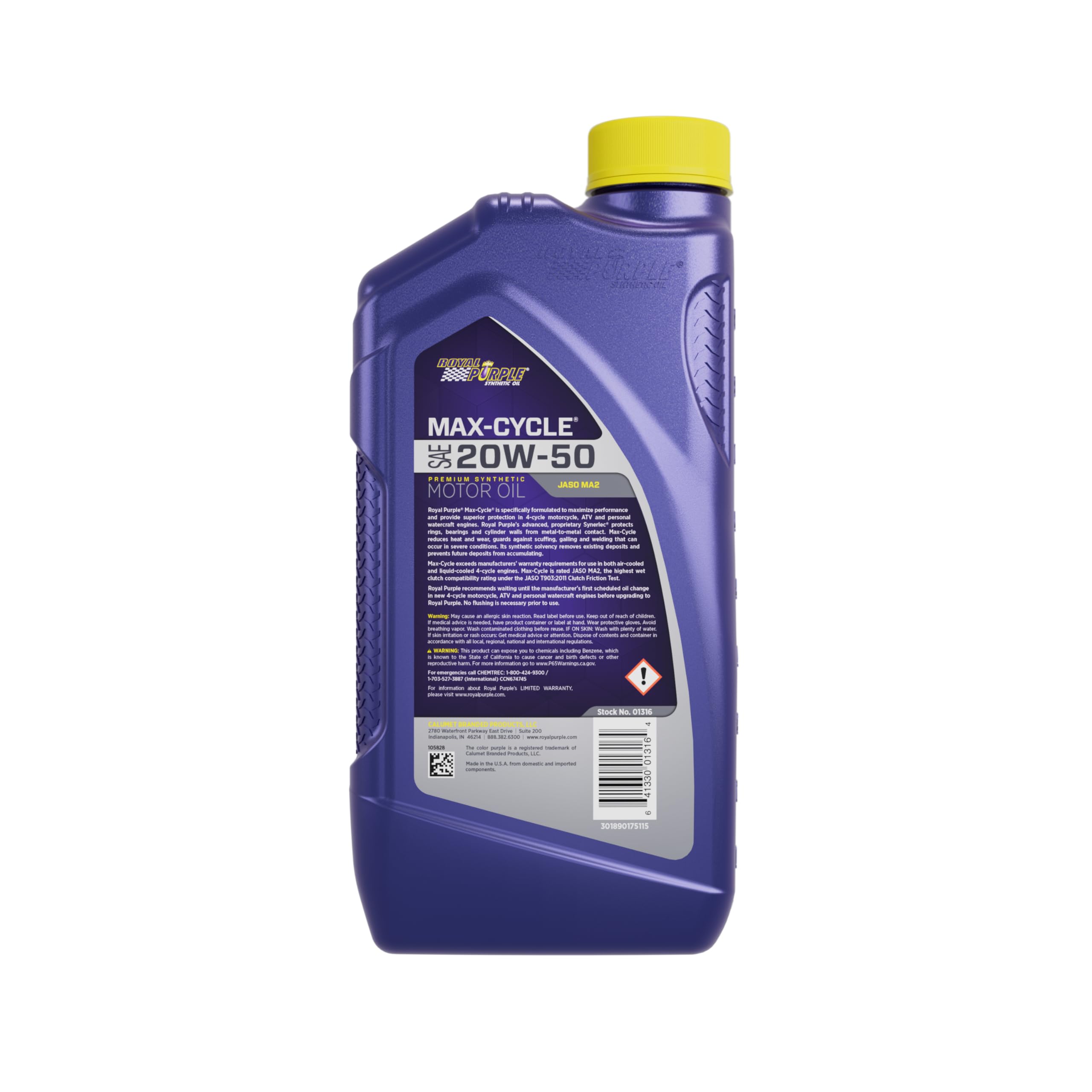 Royal Purple 20W50 Max-Cycle Synthetic Motorcycle & ATV Motor Oil - Case of 12 Bottles for High-Performance Engines | Ideal for Off-Road, Racing & Heavy-Duty Use