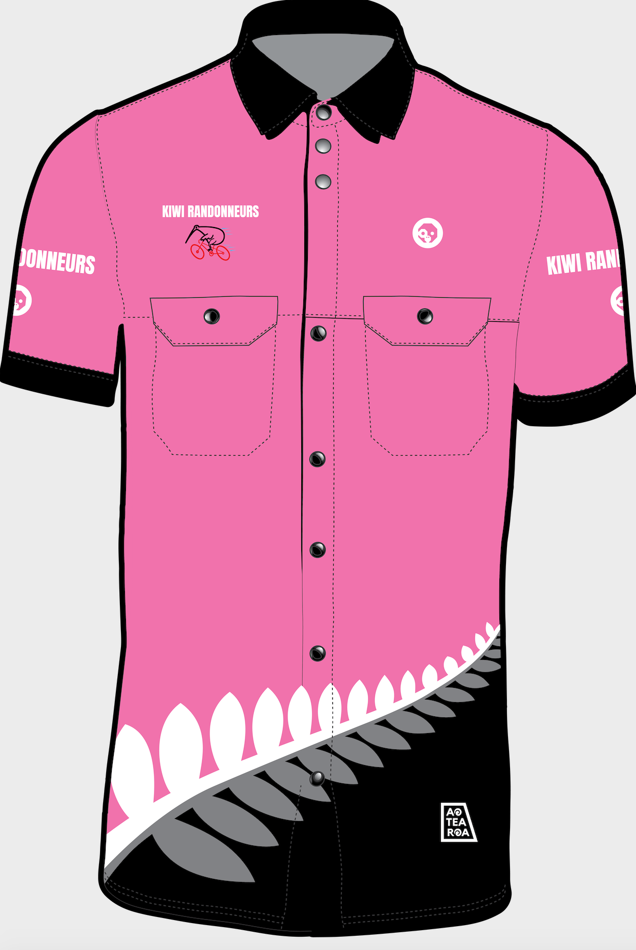 Kiwi Randoneurs Button Up Gravel Shirt - Men's Short Sleeve Cycling & Outdoor Adventure Shirt for Biking, Hiking & Travel