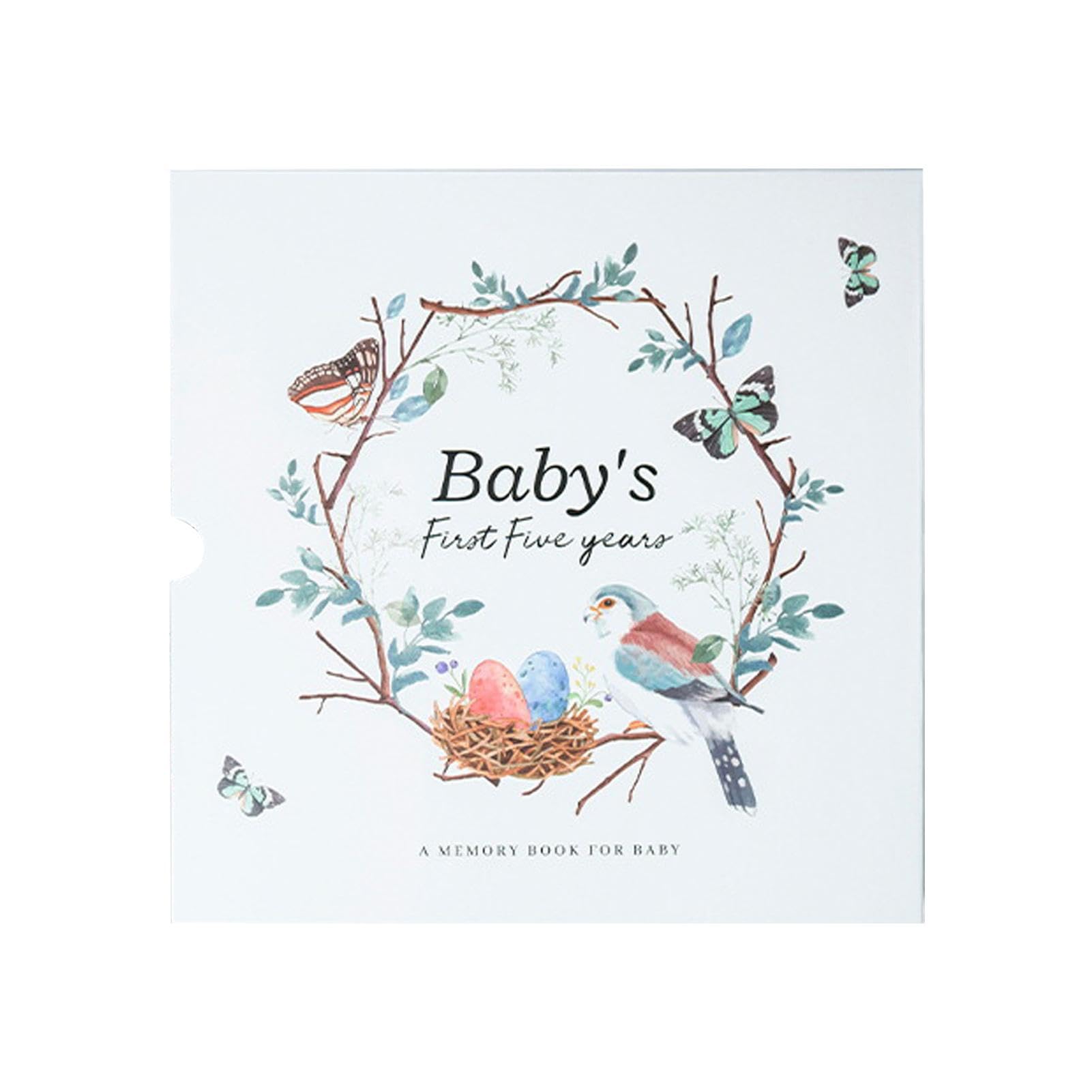 Baby Milestone Book & Scrapbook - Gender Neutral Photo Album for First 5 Years | New Parent Baby Journal, Childhood Memory Book | Perfect for Baby Showers, 1st Birthday Gifts & Family Keepsakes
