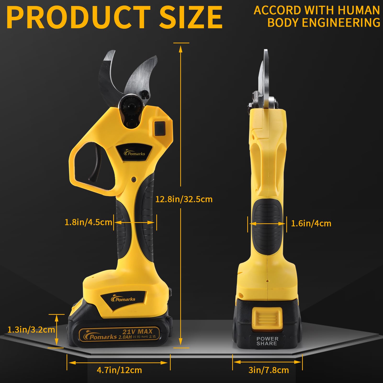 21V Electric Pruning Shears - Heavy Duty Gardening Tool with 30mm Cutting Diameter | Includes Replacement Blades, 2 Batteries & Charger | Perfect for Tree Trimming, Shrub Pruning & Garden Maintenance