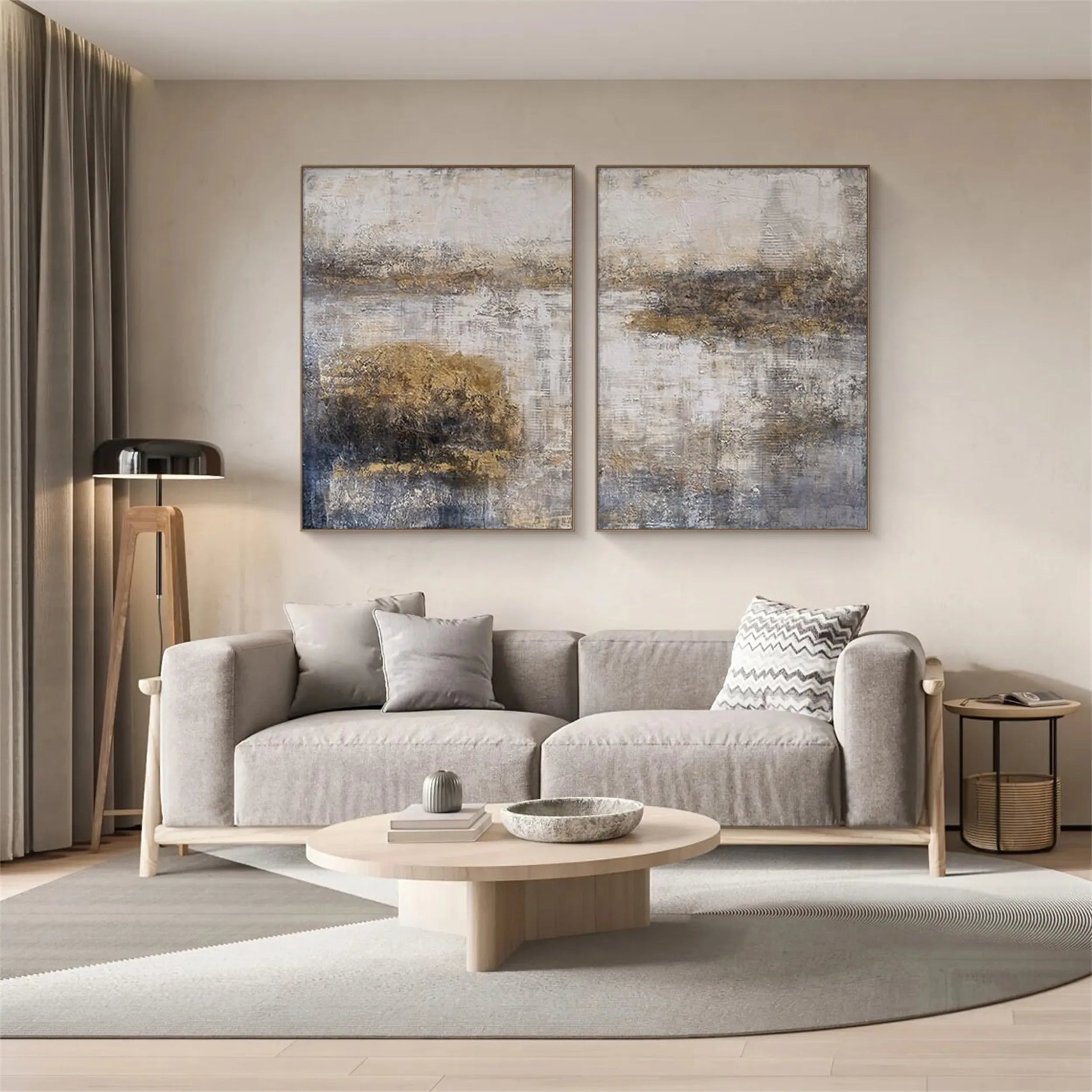 Abstract Painting Set of 2 - Modern Wall Art for Living Room & Bedroom Decor - Premium Canvas Prints #AB108 | Perfect for Home, Office & Gift Giving