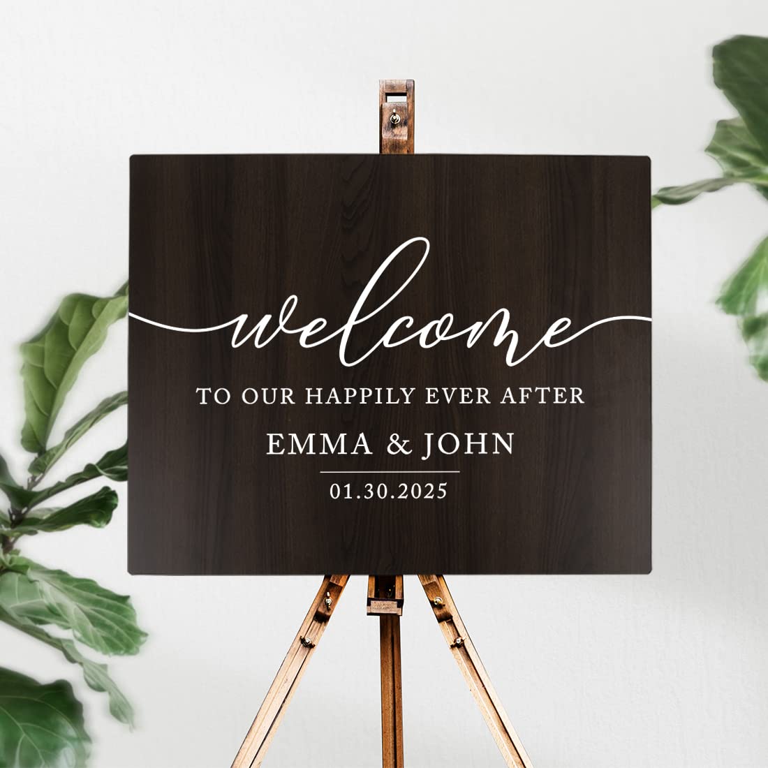 Personalized Large Wooden Welcome Sign for Wedding - 16