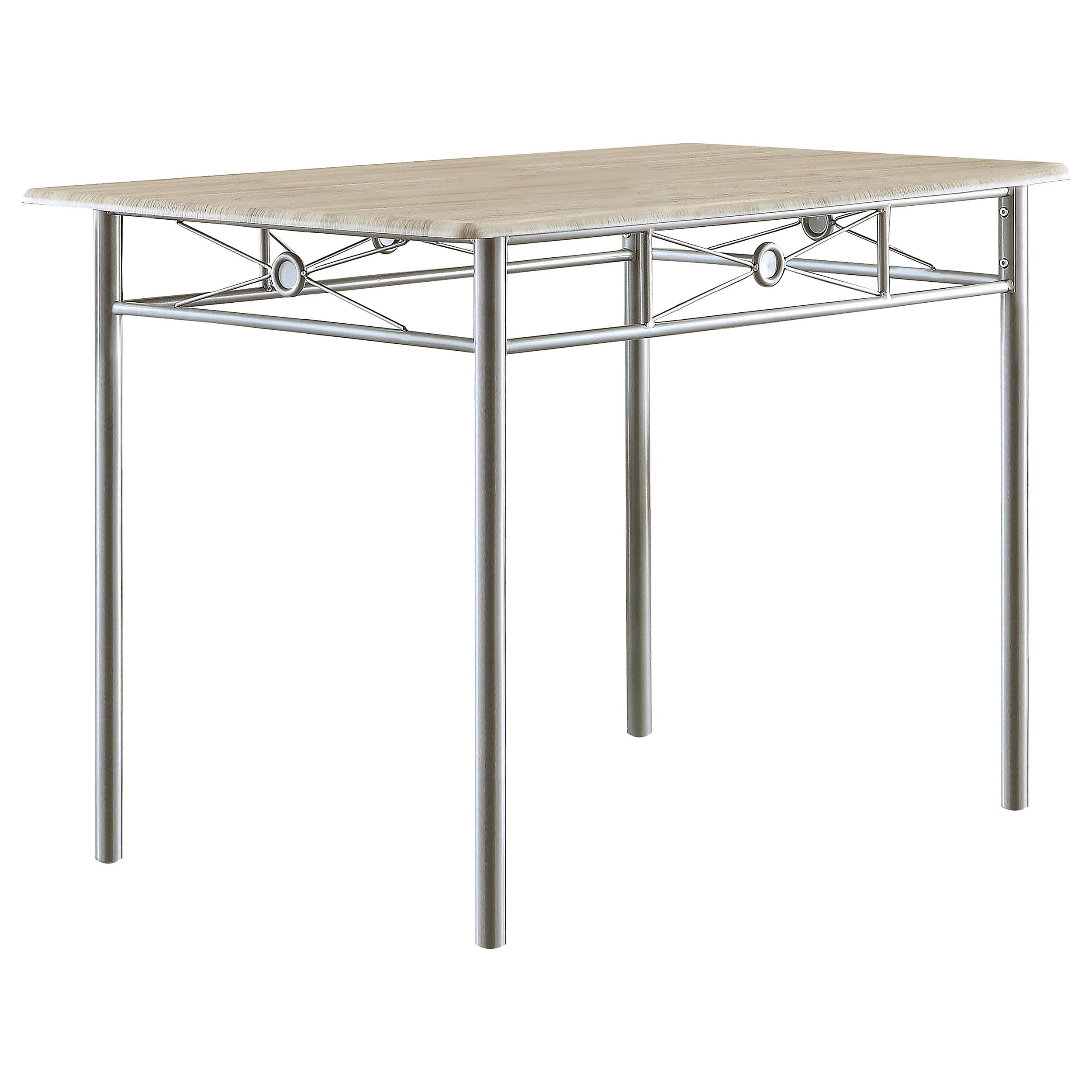 Coaster Home Furnishings 5-Piece Rectangular Dining Table Set in Brushed Silver Finish - Perfect for Small Space Dining Rooms, Breakfast Nooks & Apartment Living