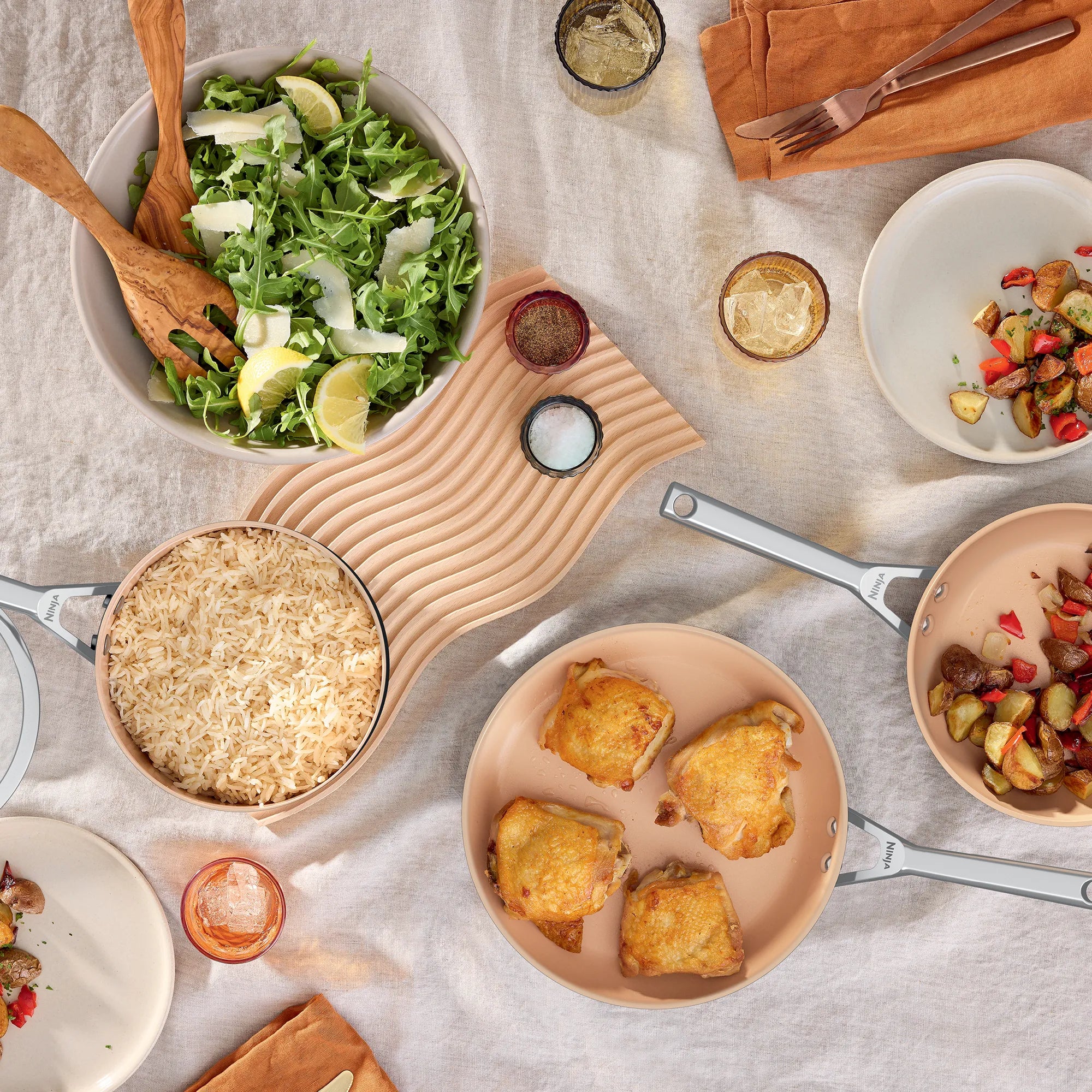 Ninja Extended Life Premium Ceramic 6-Piece Cookware Set - Nonstick, Oven & Dishwasher Safe Pots & Pans for Healthy Cooking | Perfect for Frying, Sautéing & Baking