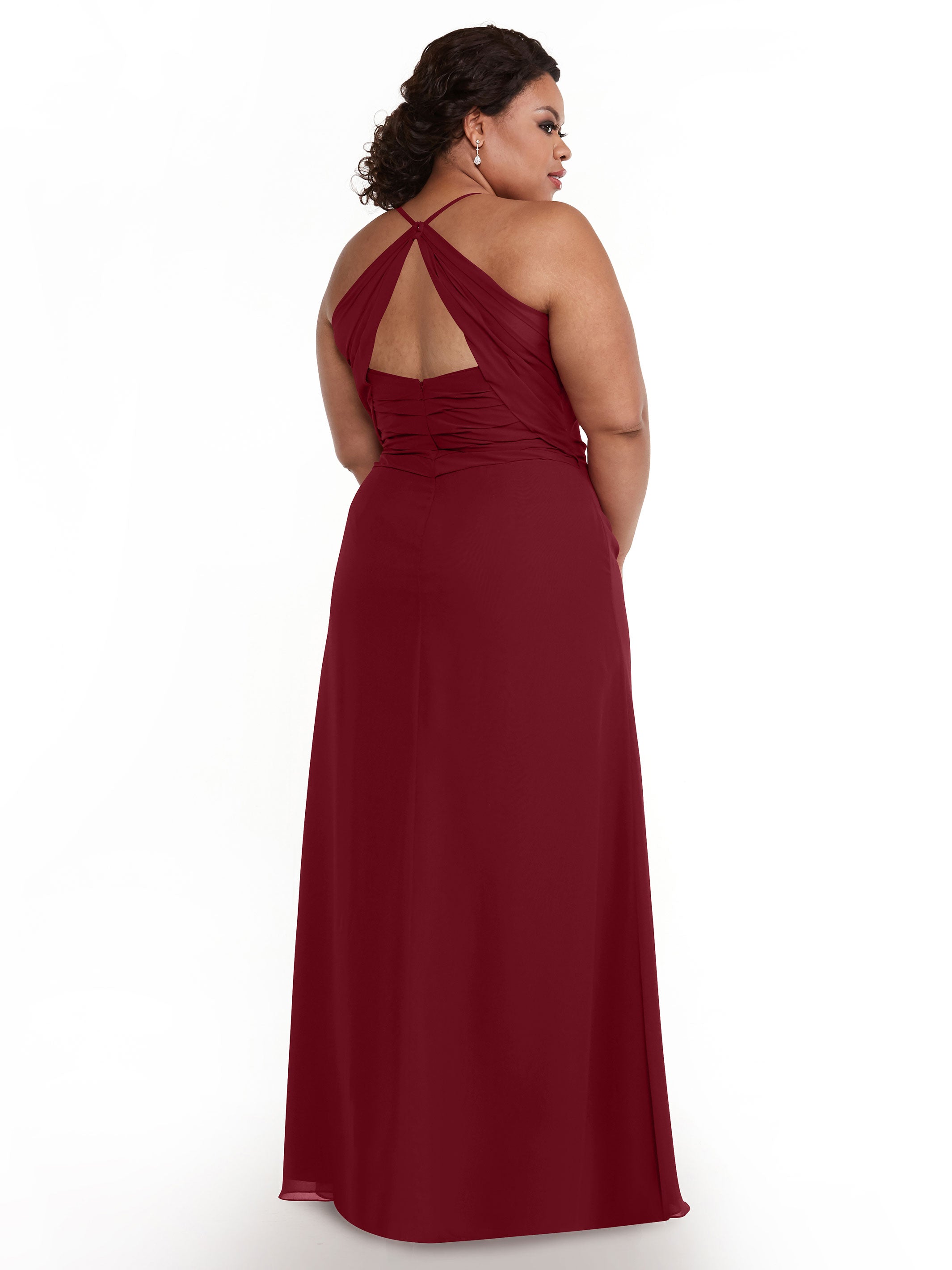 Elegant A-Line Chiffon Bridesmaid Dress with High Slit - Perfect for Weddings, Formal Events & Evening Parties