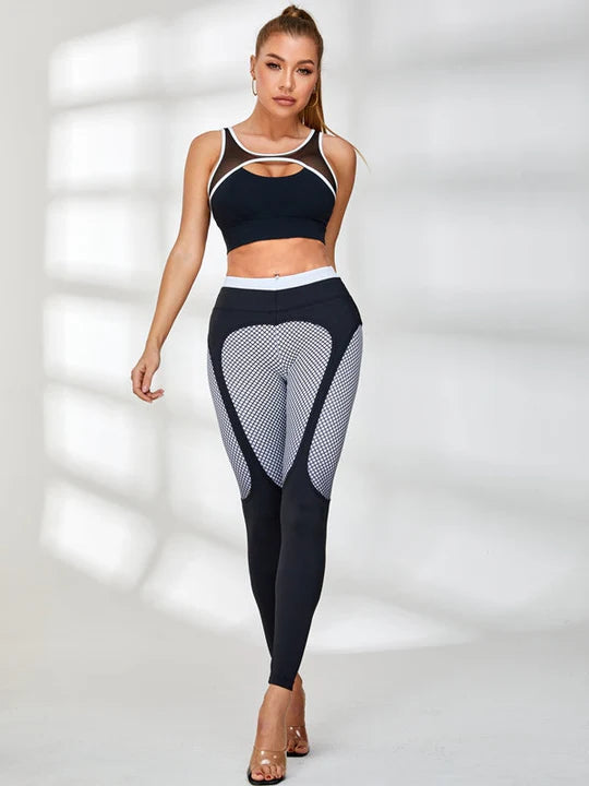 ZASUWA Women's High Waisted Pop Style Contrast Color Leggings - Yoga, Workout, Running & Casual Wear