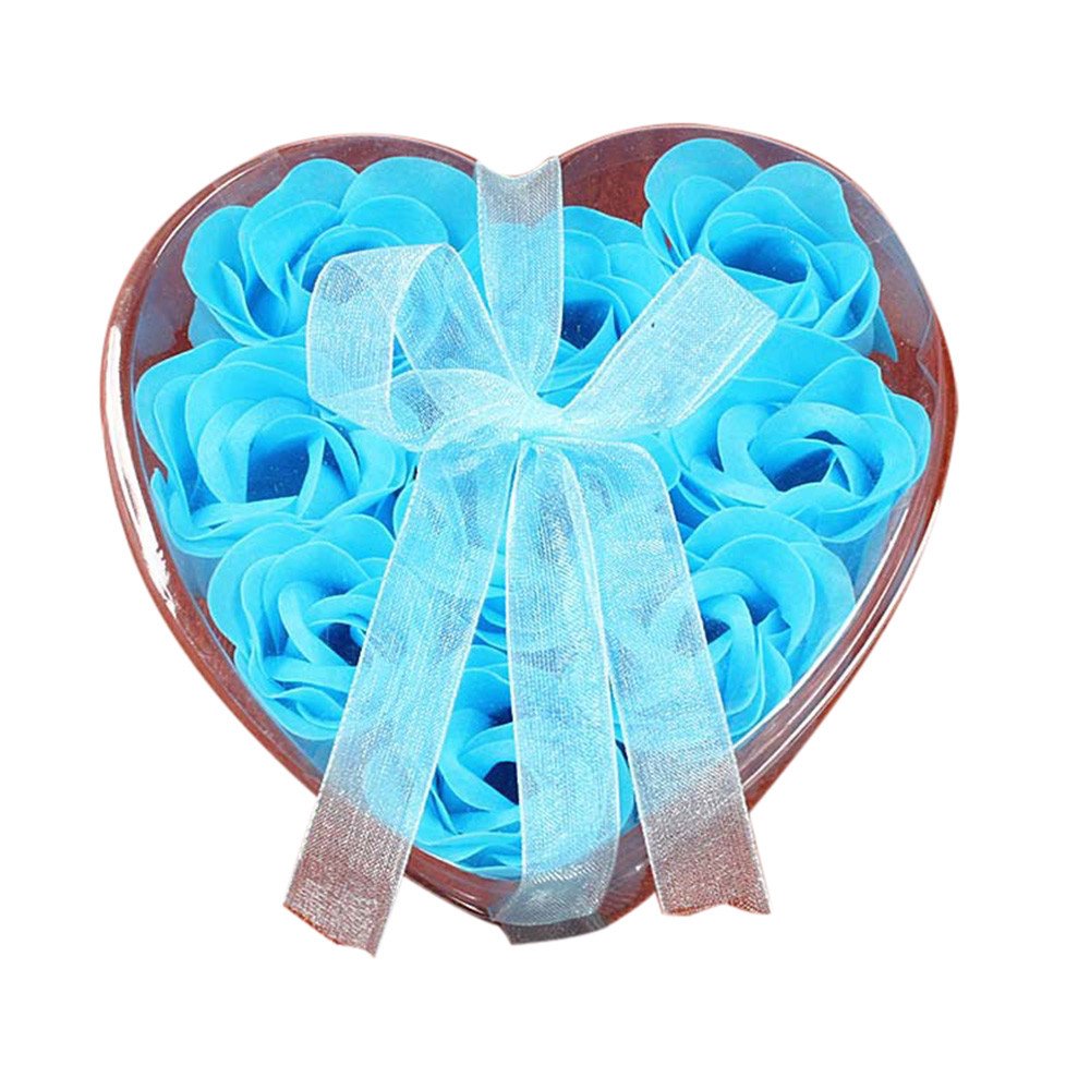 9Pcs Rose Petal Scented Soap Hearts - Wedding Bath Decor, Romantic Flower Petal Soap for Bridal Shower, Anniversary Gift & Bathroom Decorations - Perfect for Spa Nights, Luxury Bath Time & Home Wall Art
