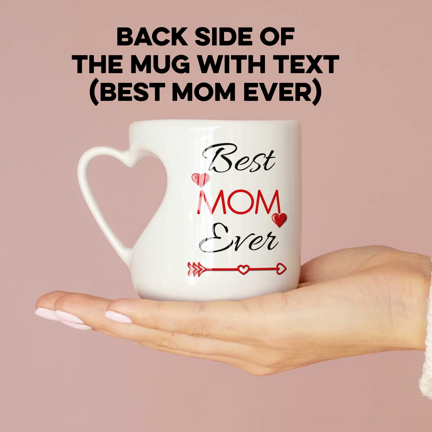 Custom Personalized Mother's Day Coffee Mug - Best Mom Ever Ceramic Mug with Photo - Heart Shaped Gift for Mom Birthday, Valentine's Day - Perfect for Coffee, Tea & Hot Chocolate at Home or Office
