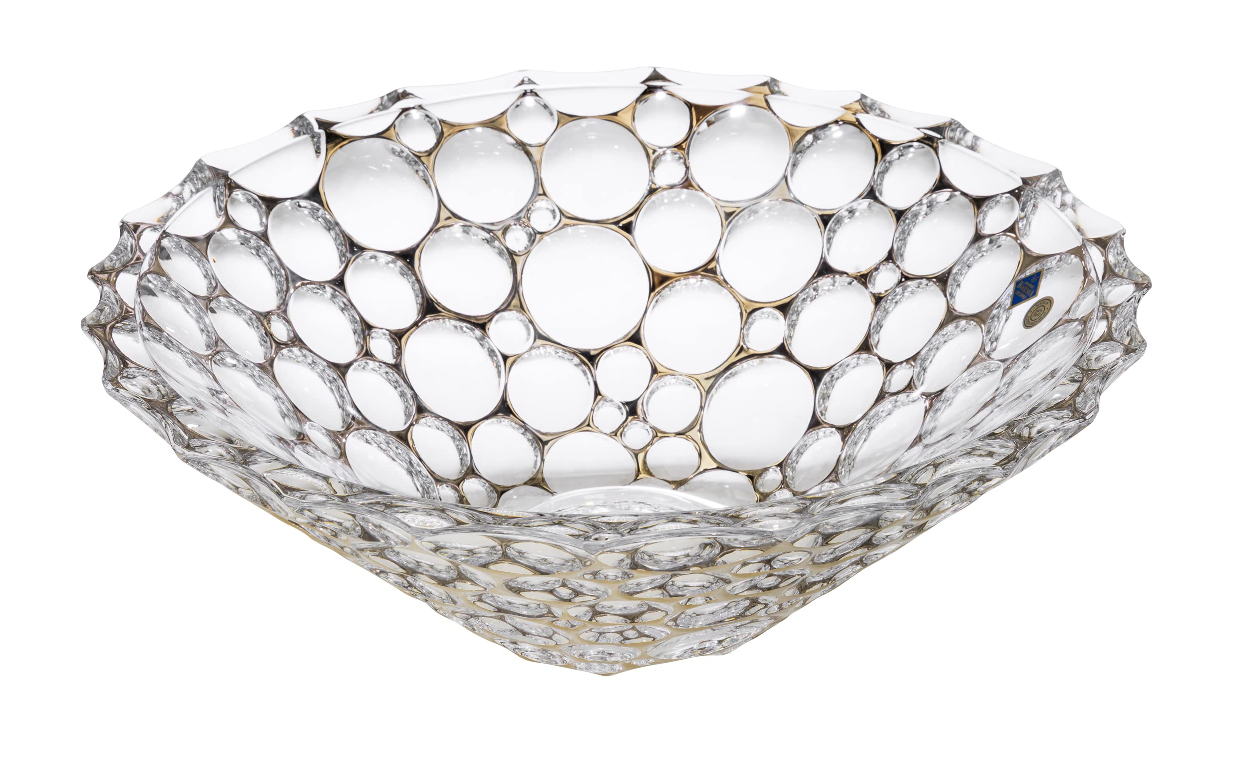Crystalex JS36912 12-inch Clear Crystal Lisboa Vase with Platinum Web Design - Elegant Flower Vase for Wedding Centerpieces, Home Decor, and Luxury Gift Giving