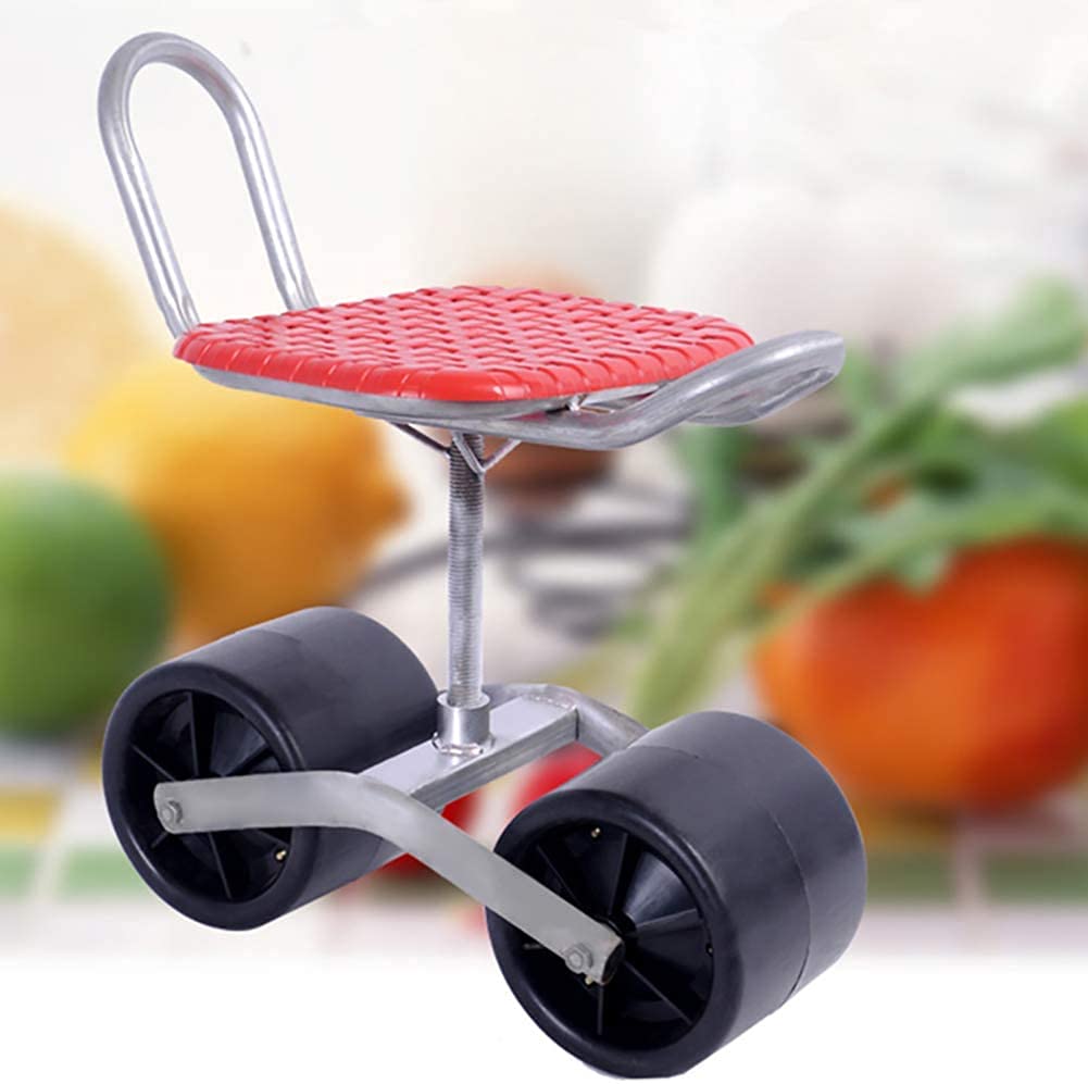 360° Rotating Garden Cart with Seat & Wheels - Heavy Duty Rolling Scooter for Planting, Picking, Outdoor Lawn Care, Household & Workshop Use - Perfect for Gardening, Landscaping and Yard Maintenance