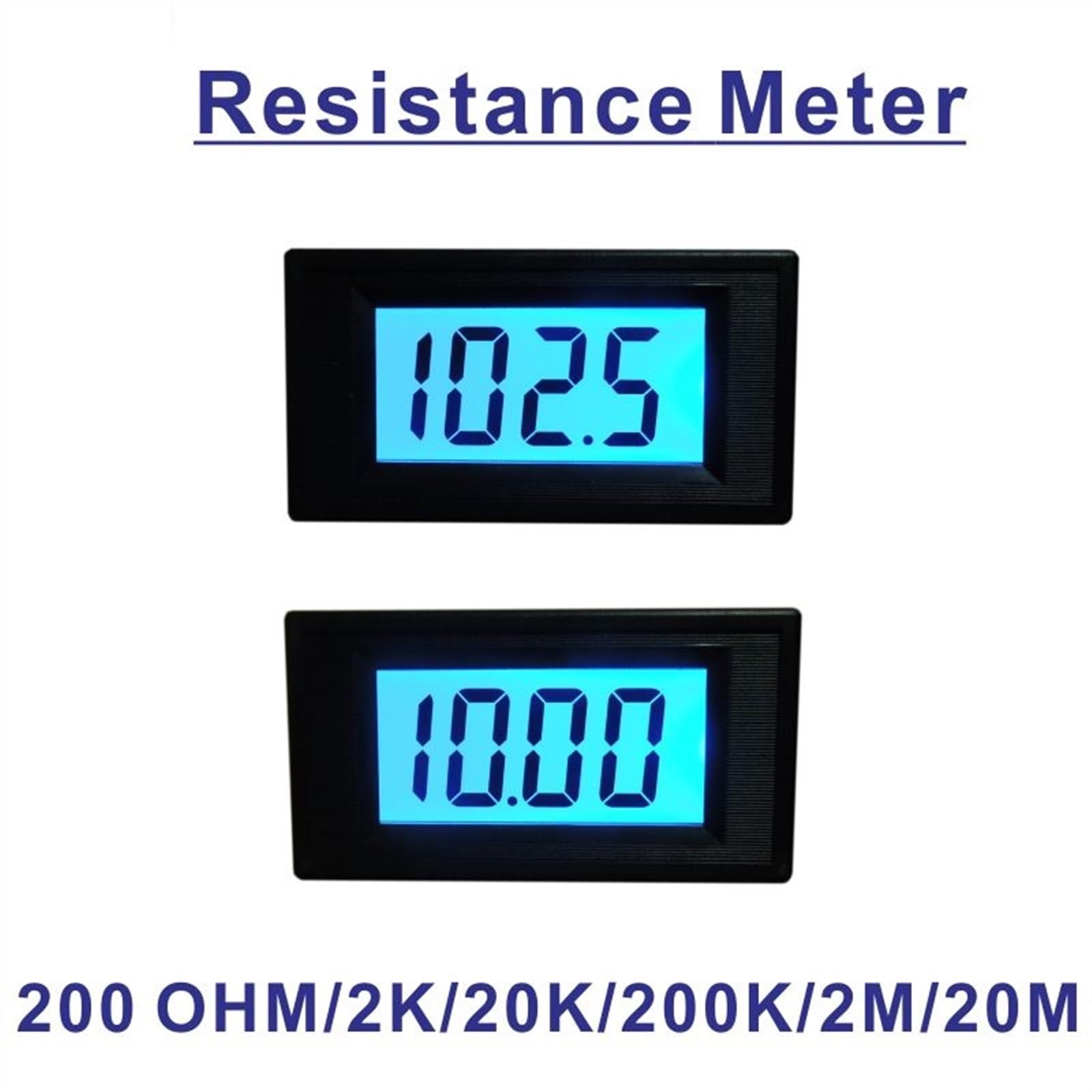 Digital LCD Ohmmeter Resistance Tester 0-200Ω to 20MΩ - Accurate OHM Meter for Resistor Testing, Impedance Measurement (200Ω Range, DC5V Power Supply) - Perfect for Electronics Repair, DIY Projects & Electrical Engineering