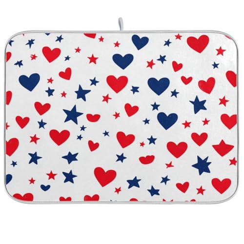 4th of July Stars Hearts White