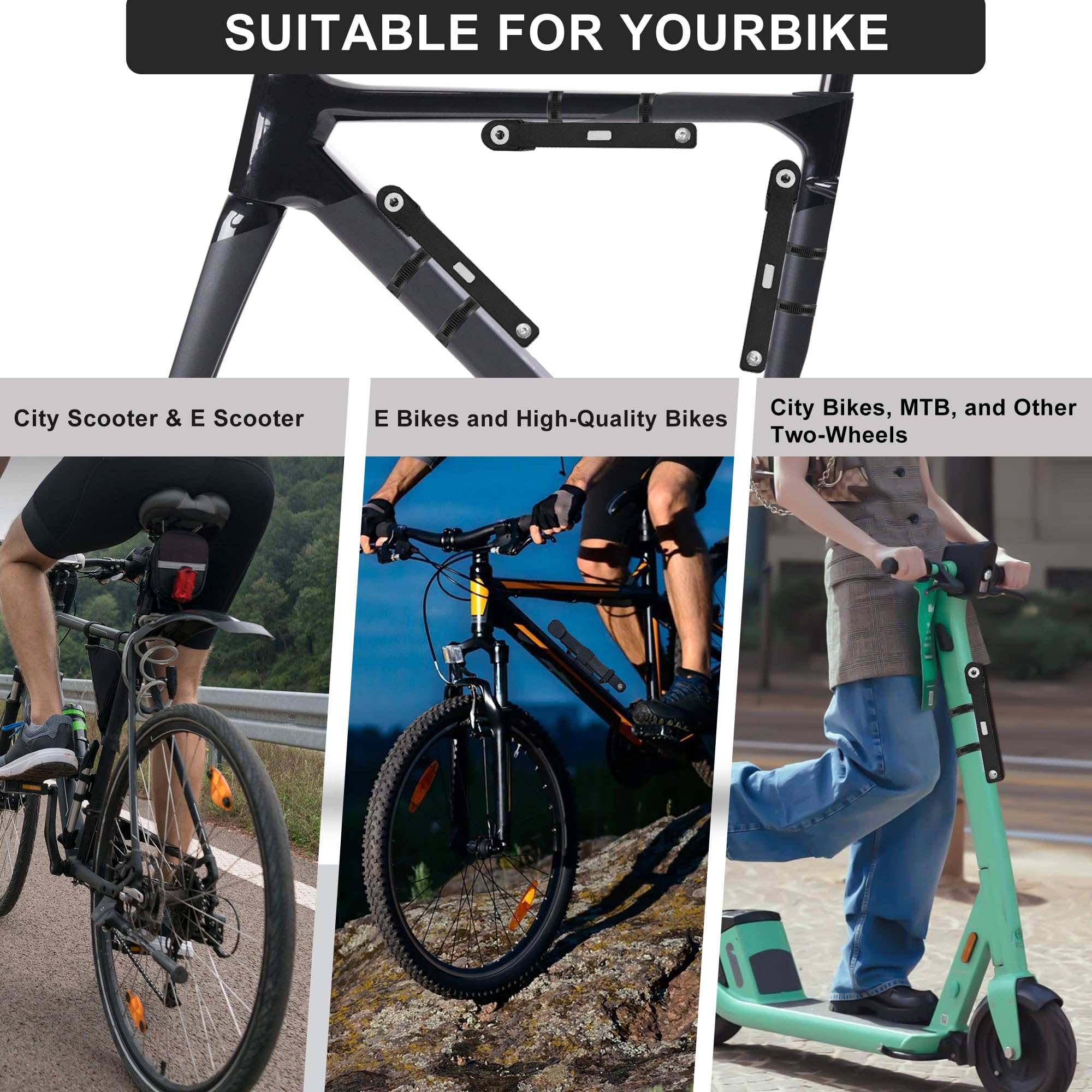 Heavy Duty Folding Bike Lock with Key - Compact High Security Foldable Bicycle Lock for Road Bikes, Mountain Bikes, Ebikes, Motorcycles & Electric Scooters - Perfect for Commuting, Travel & Outdoor Adventures