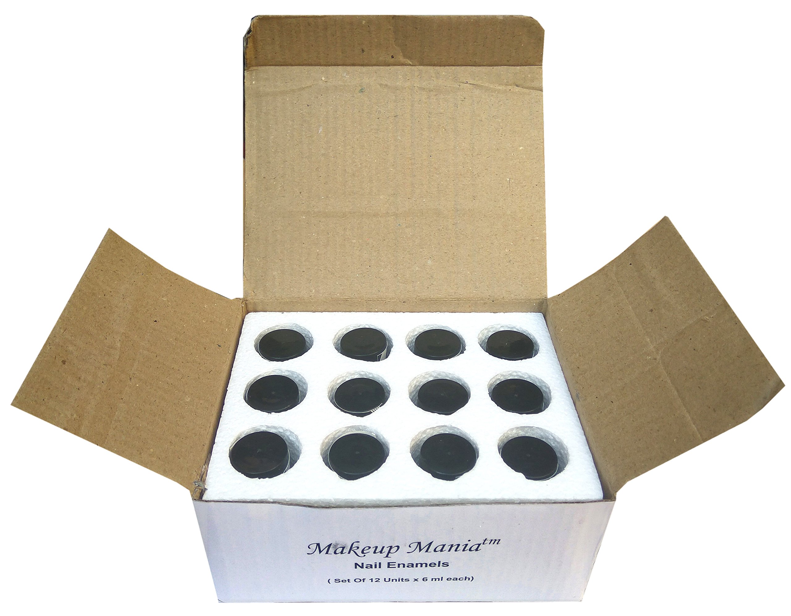 Makeup Mania 12-Piece Nail Polish Set - 6ml Each, Multicolor Combo No.91 - Perfect for Home Manicures, Parties & Gift Giving