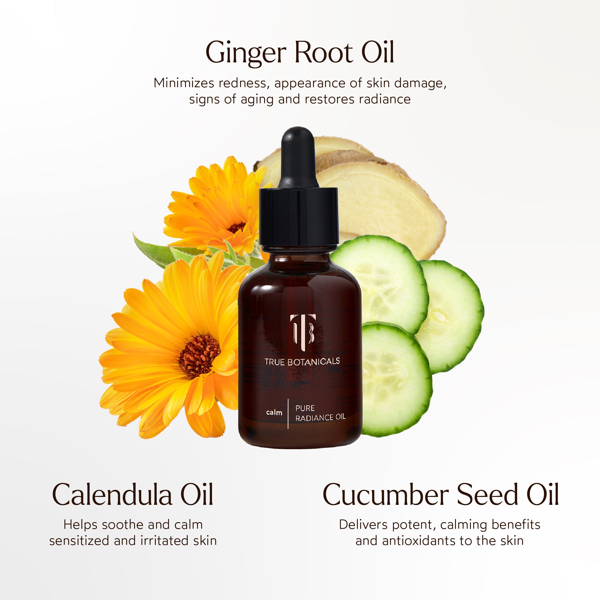 CALM Pure Radiance Oil - Organic Facial Oil for Glowing Skin, Hydration & Anti-Aging | Perfect for Night Routine, Dry Skin Care & Daily Moisturizing