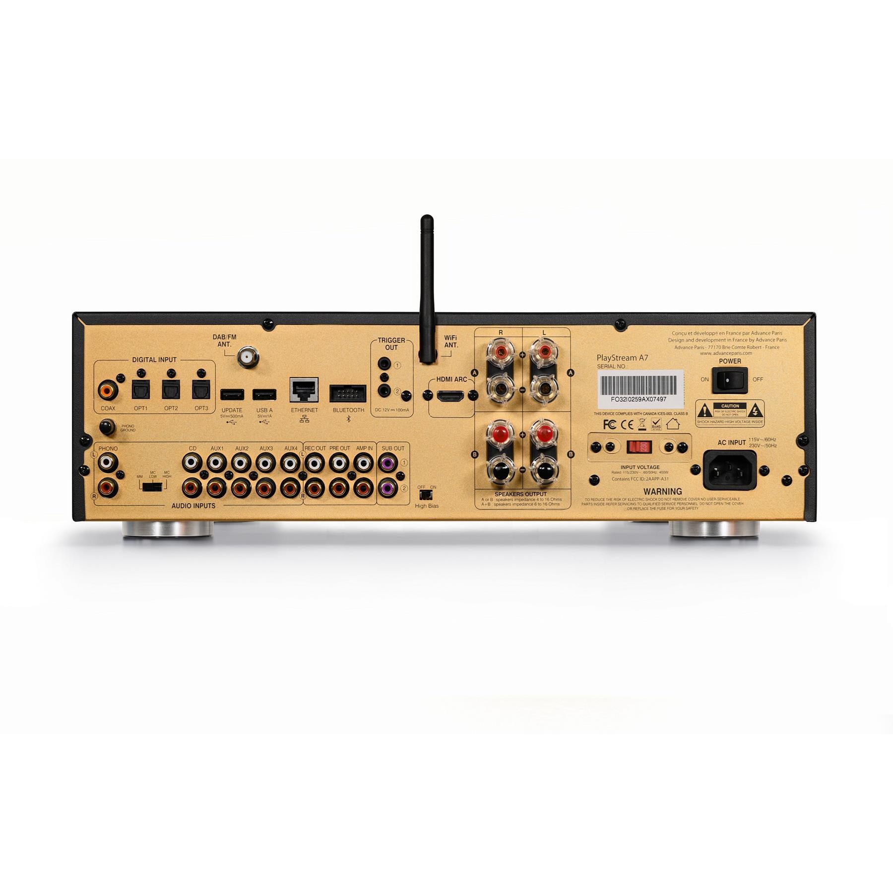 Advance Paris PlayStream A7 Hi-Fi Streaming Integrated Amplifier - Wireless Audio System for Home Theater, Music Streaming & Multi-Room Setup