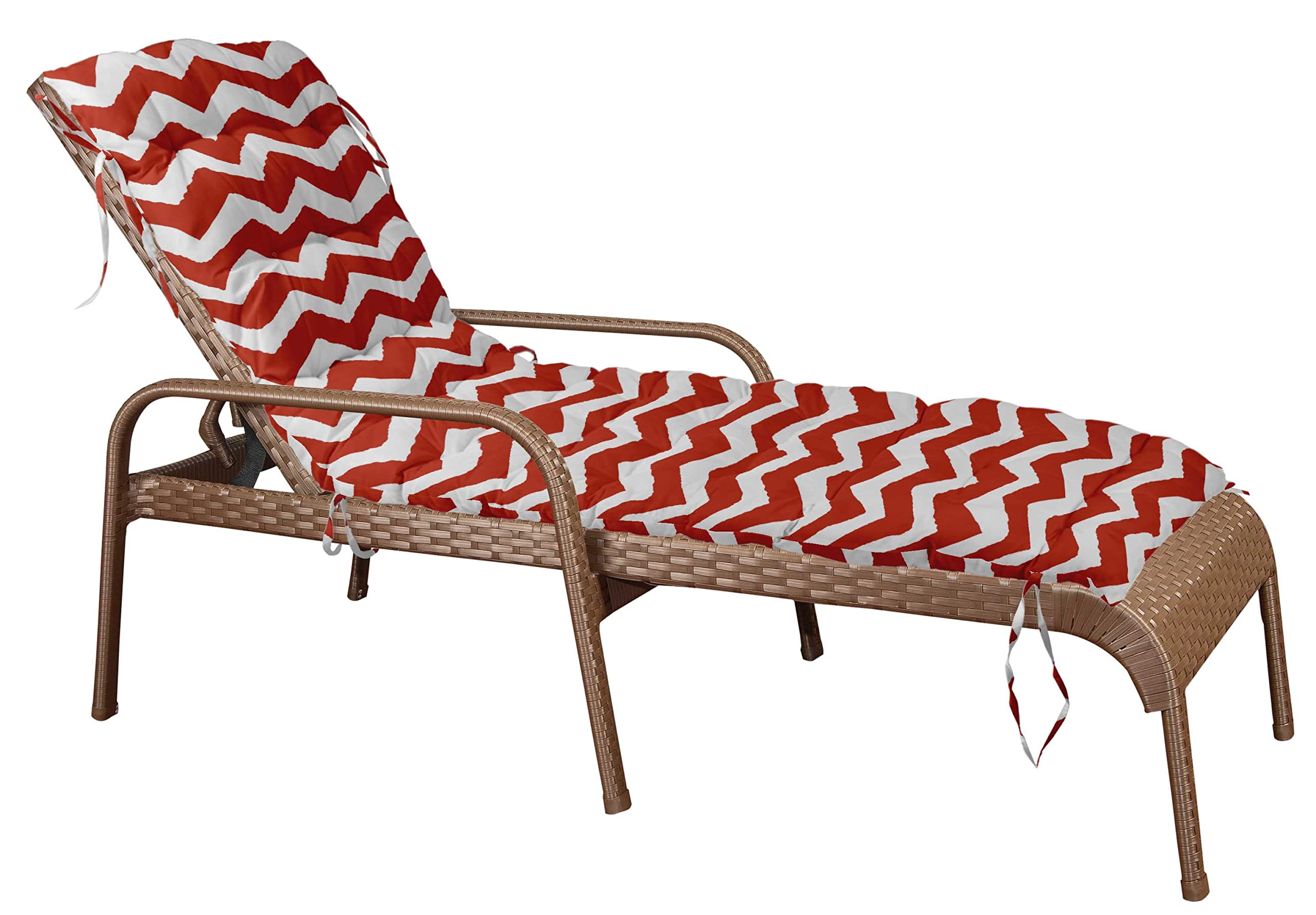 Quilted Thick Padded Seat Cushion for Rocking Chair, Sofa, Chaise Recliner - 74 x 23 Inches - Red - Perfect for Outdoor Garden, Terrace, and Bench Use