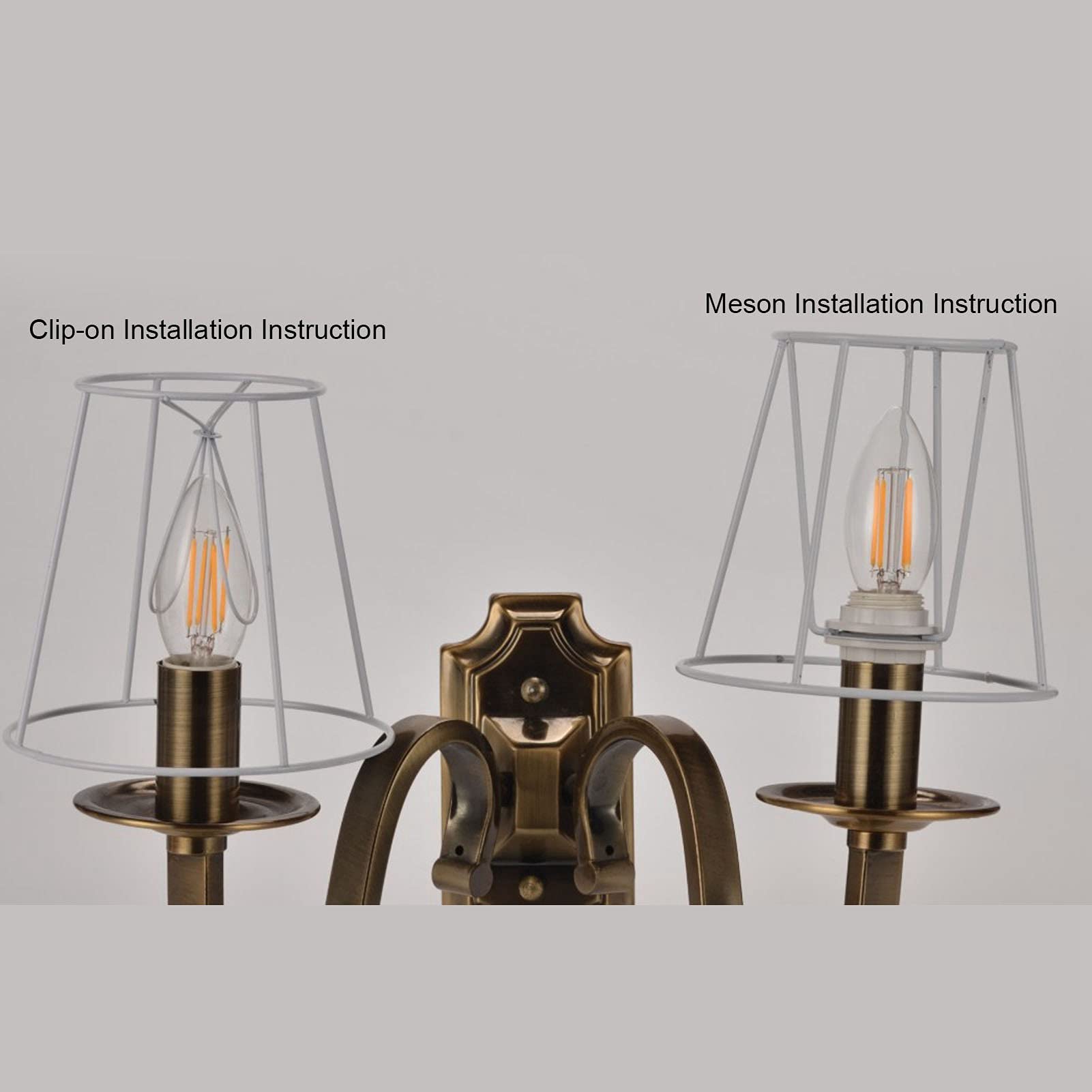 3-Pack Modern Clip-On Fabric Lampshades - 5.1x4.7x3.1 Inch Scalloped Bell Design for E14 Candle Bulbs - Elegant Chandelier & Table Lamp Shades for Bedroom, Hotel, KTV, Club & Hall Decor (Indoor Lighting)