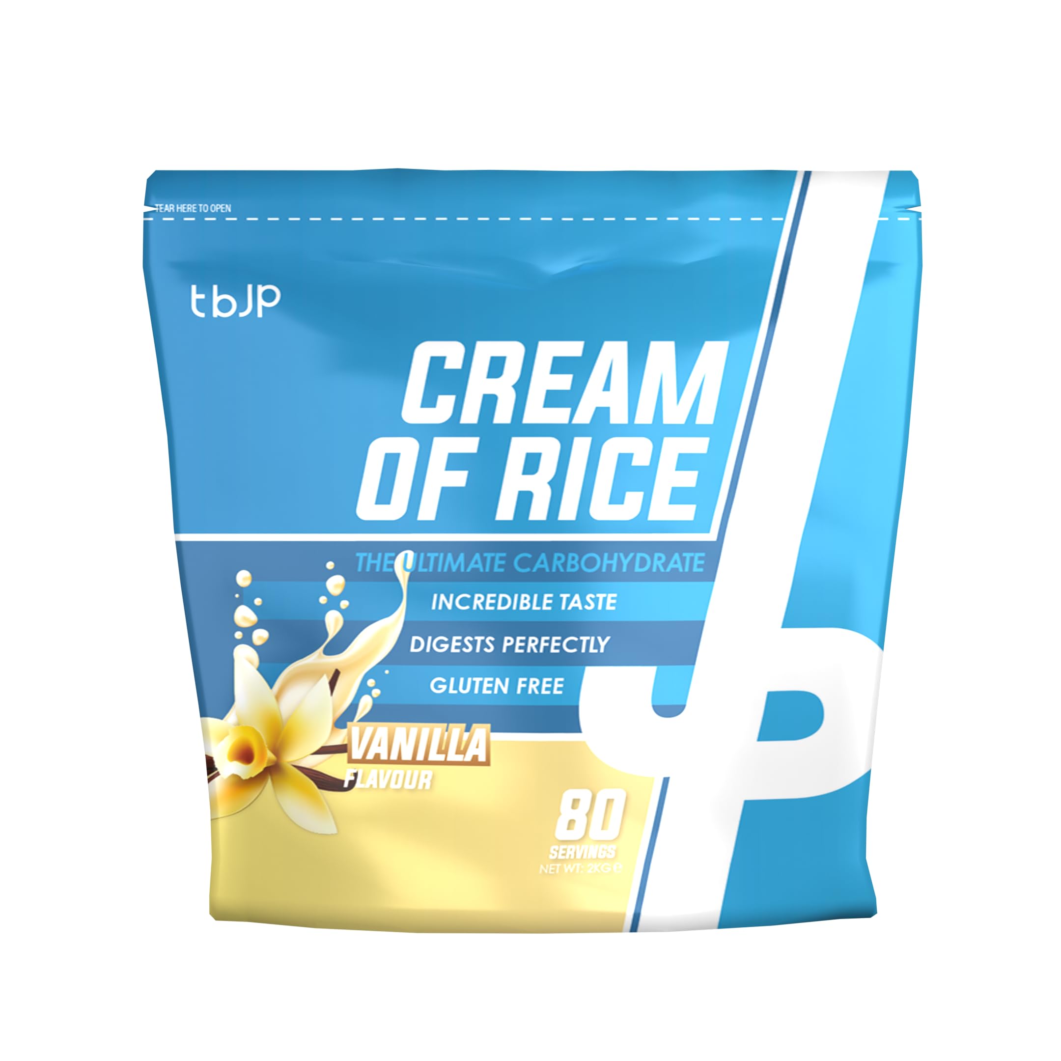 JP Nutrition Cream of Rice 2kg - Premium Vanilla Flavored Carbohydrate Powder for Athletes & Fitness Enthusiasts - Perfect for Pre/Post Workout, Muscle Recovery & Healthy Breakfast