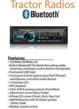 Kubota Tractor Stereo Radio with MP3 Player, AM/FM, USB, Aux, Bluetooth & Remote - Compatible with RTV-1100, RTX-1100C, B2650, RTV, RTX Models - Perfect for Farming, Construction & Outdoor Work