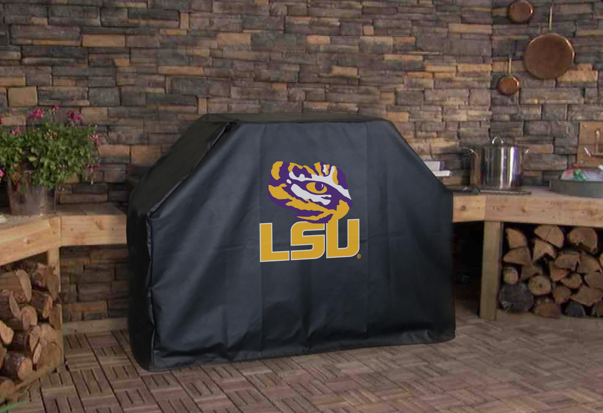 LSU Tigers Heavy Duty 72-Inch BBQ Grill Cover - Waterproof, UV Resistant, Fits Louisiana State University Gas & Charcoal Grills - Perfect for Tailgating, Backyard BBQs & Outdoor Parties