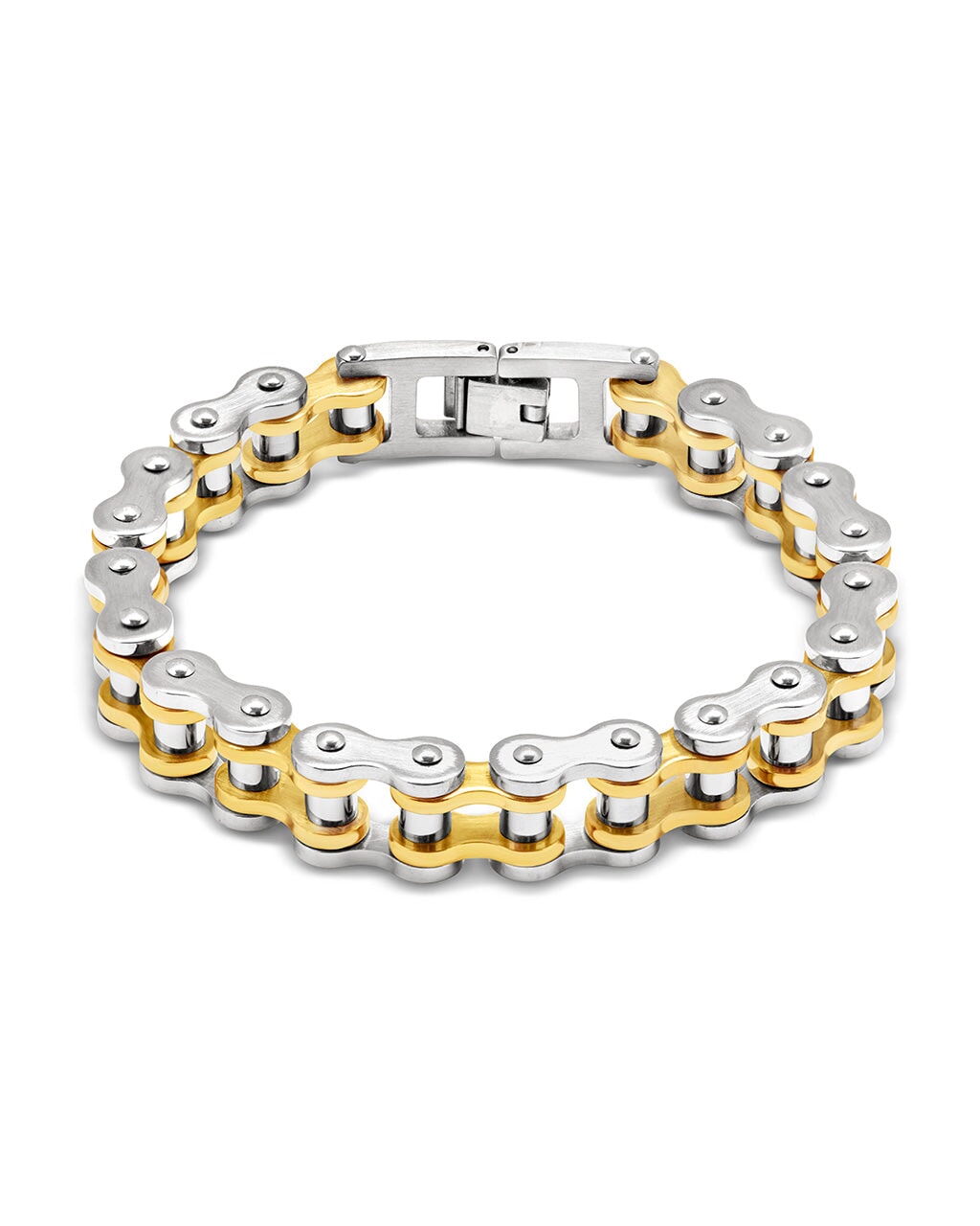 Men's Bolt Chain Watch Band Bracelet - Stainless Steel Adjustable Replacement Strap for Smartwatches & Dress Watches | Perfect for Business, Casual & Formal Occasions