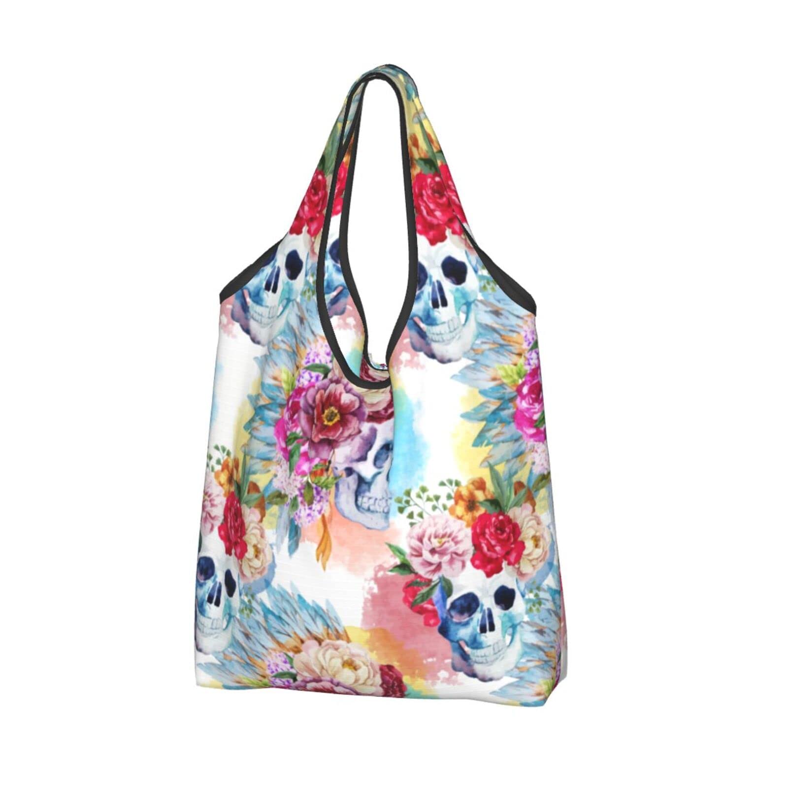 Vintage Style Reusable Grocery Bags - Washable, Foldable & Lightweight Shopping Tote for Groceries, Farmers Market, Picnic & Travel - Eco-Friendly Shoulder Bag for Kitchen, Beach & Daily Use