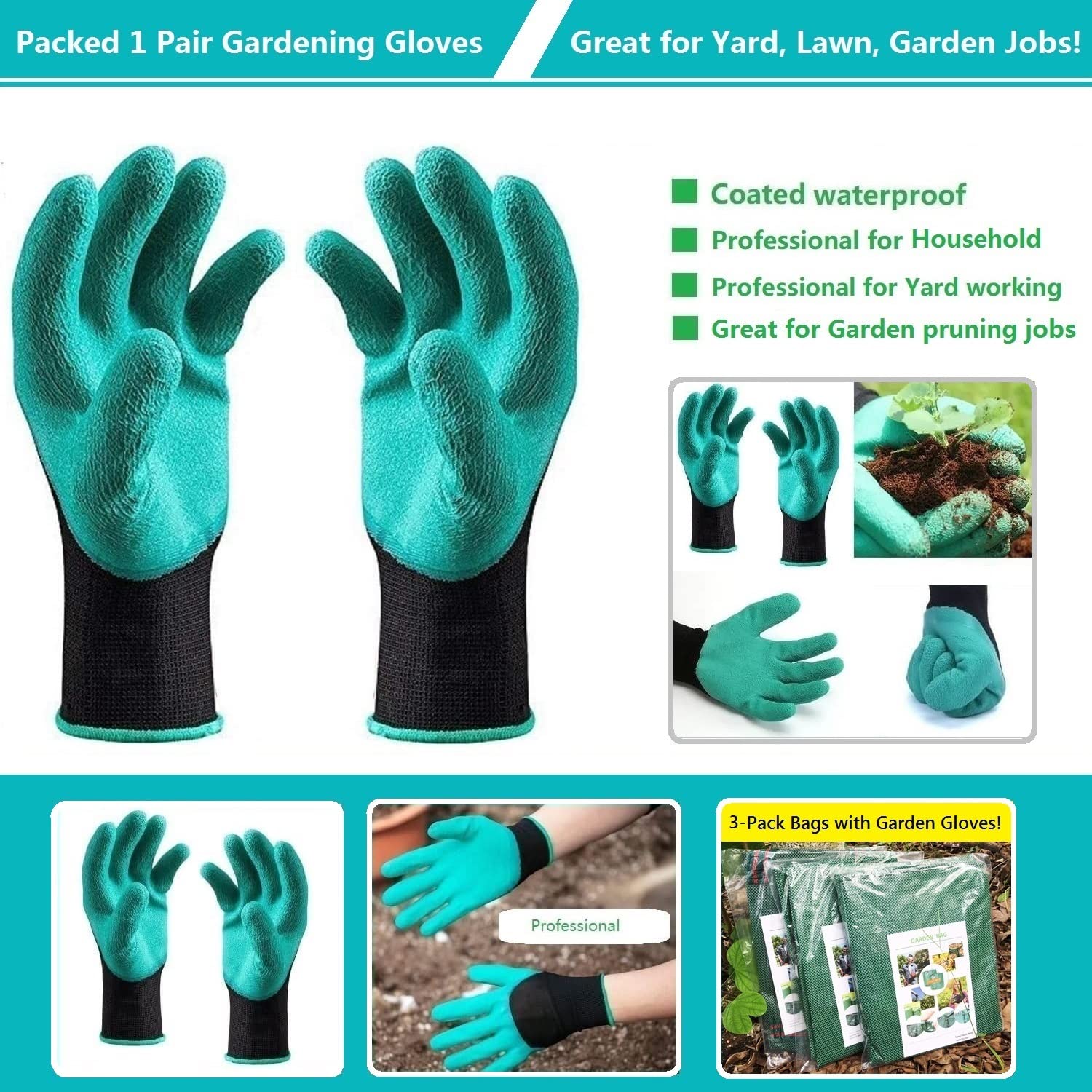 **3-Pack 106-Gallon Heavy-Duty Lawn & Garden Bags (31
