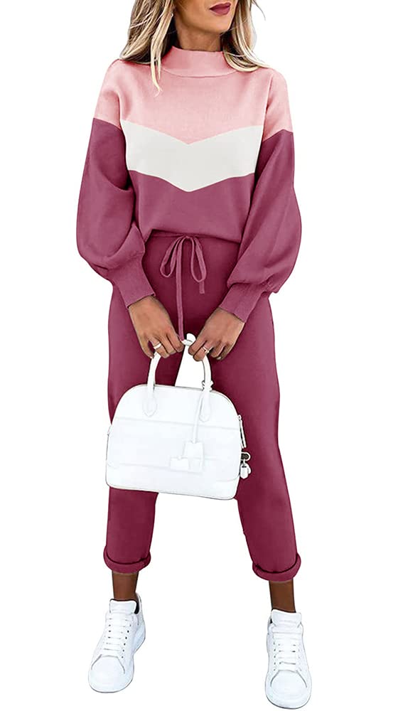 ETCYY Women's 2 Piece Lounge Set - Soft Long Sleeve Sweatshirt & Comfortable Sweatpants Outfit | Cozy Loungewear for Home, Yoga, and Relaxation