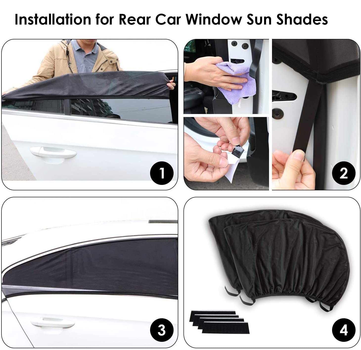 Car Window Mosquito Net for Camping - UV Protection & Breathable Mesh (2pcs) - Keep Bugs Out While Driving