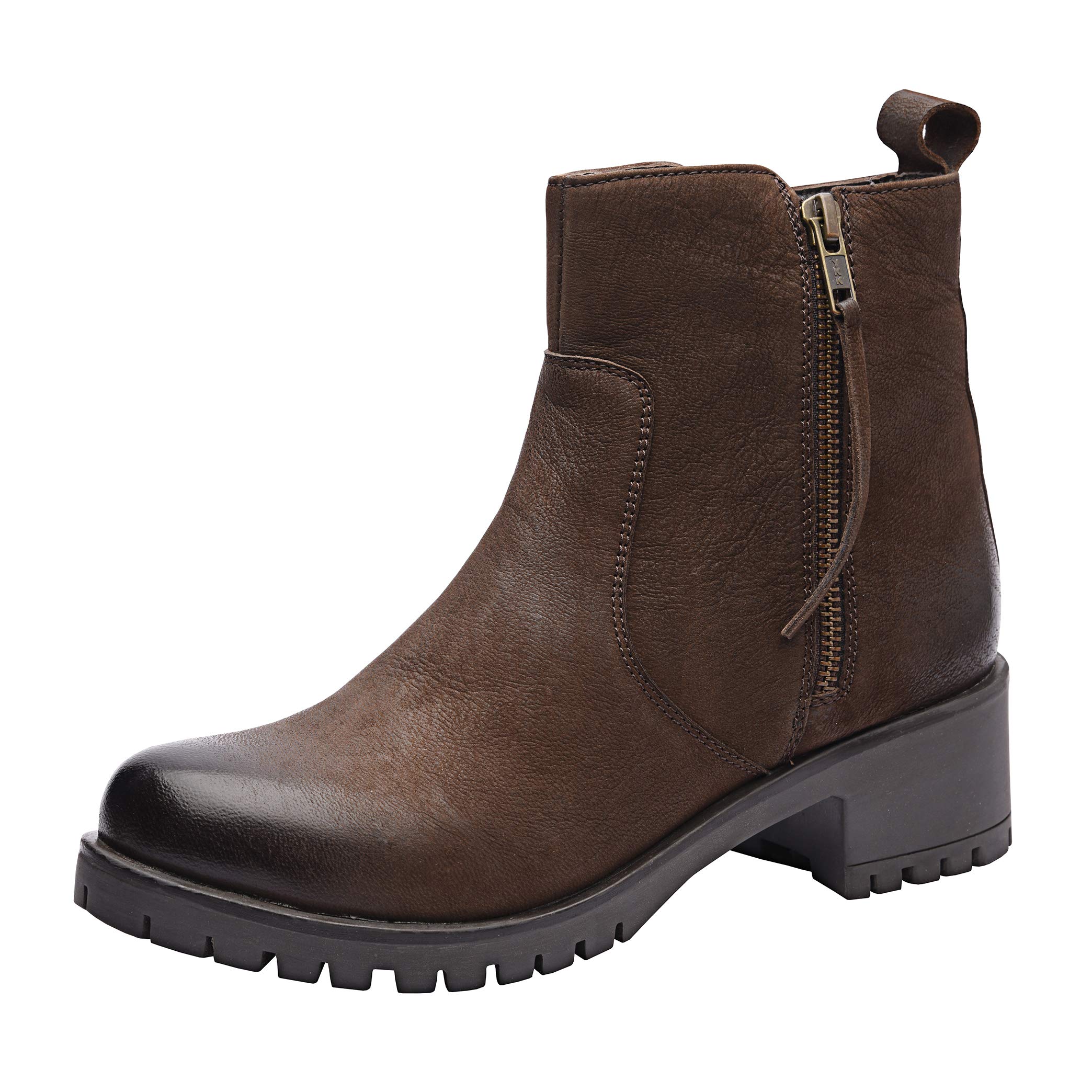 ALLONSI Women's Genuine Leather Chelsea Boots - Block Heel Ankle Booties with TPR Sole & Zip Closure | Handmade Comfort Boots for Everyday Wear | Perfect for Office, Dating & Fall/Winter Fashion