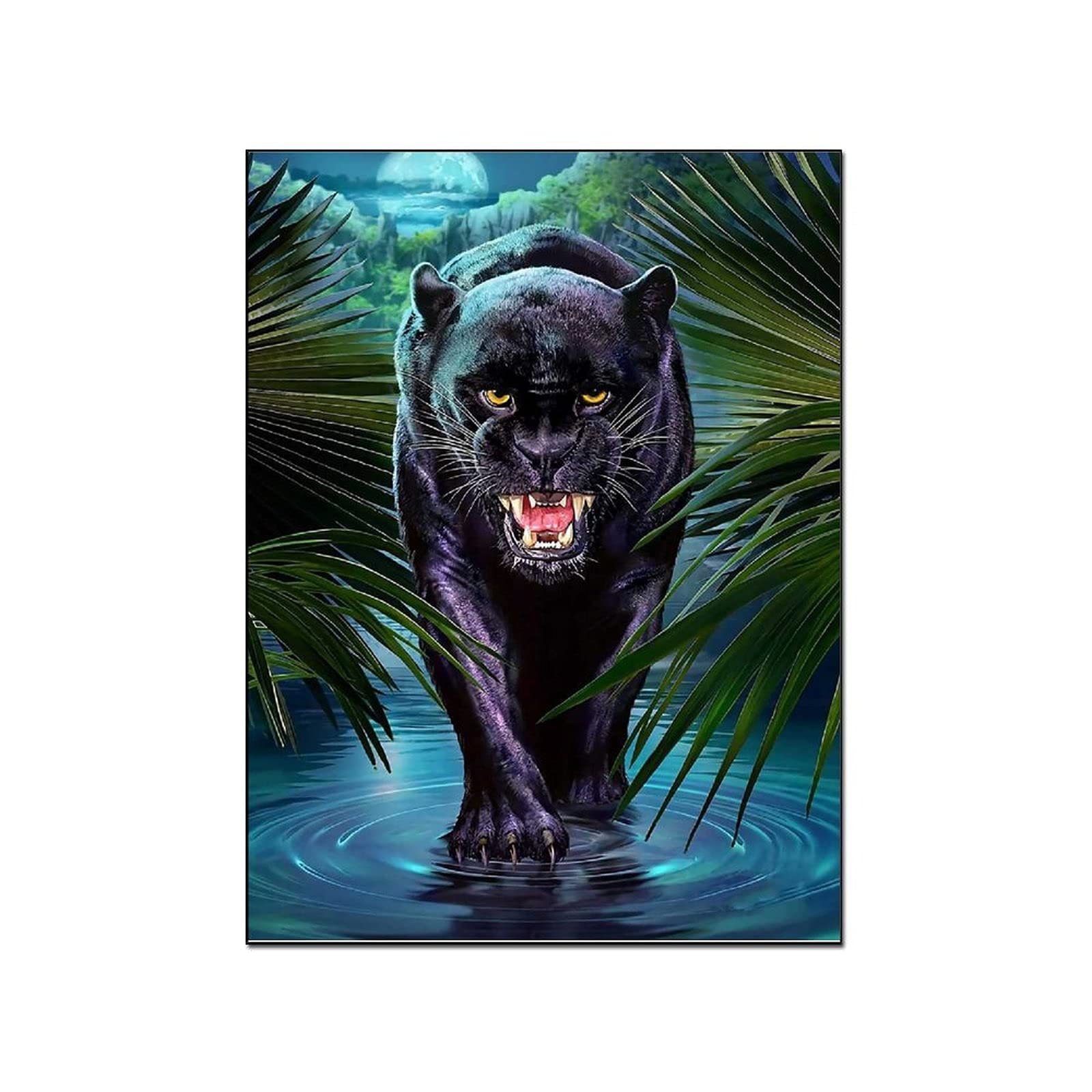Black Panther Canvas Wall Art - Animal Posters for Home & Office Decor | Jungle Theme Wall Decor for Living Room, Bedroom, or Workspace