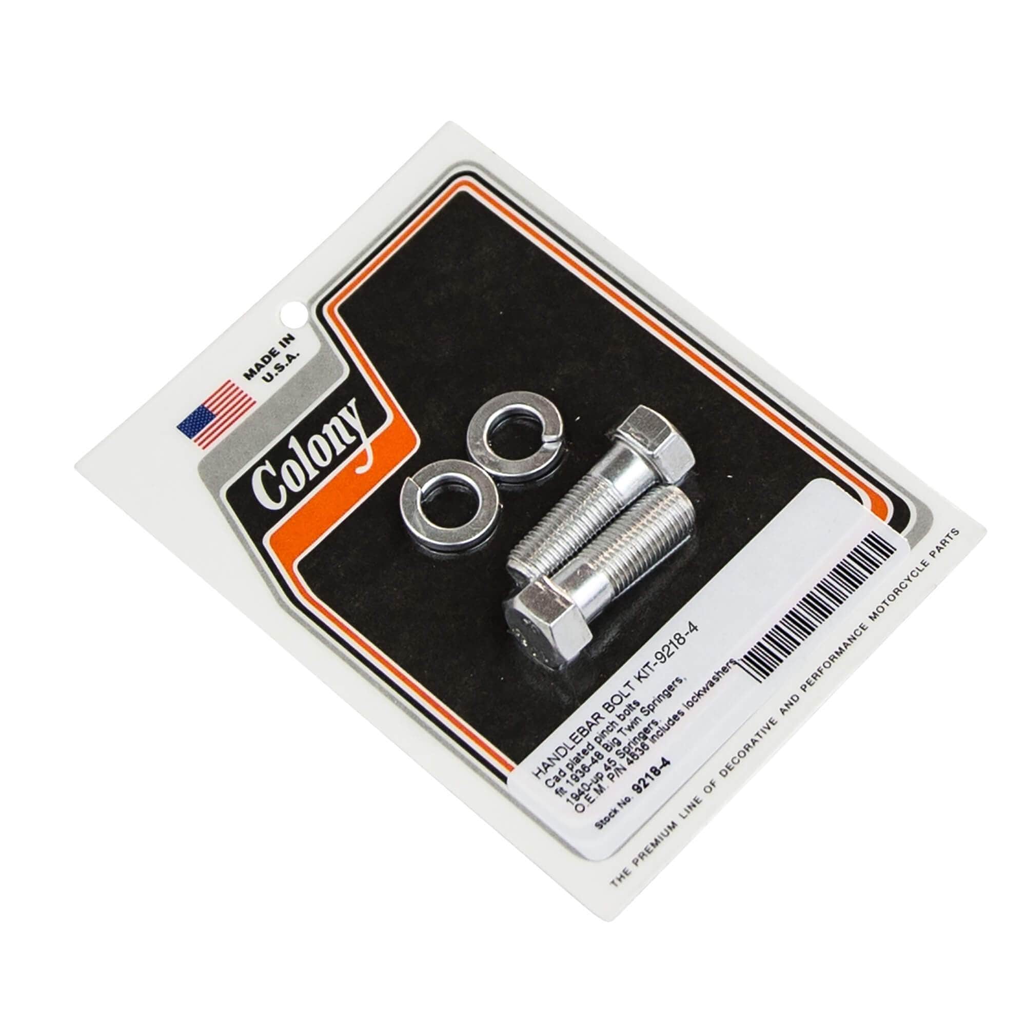 Harley Davidson 4 Handlebar Bolt Kit for 1936-1948 Big Twin & 1940 Up 45 Springers - CAD Plated - Motorcycle Repair & Restoration Accessories for Classic Harley Bikes