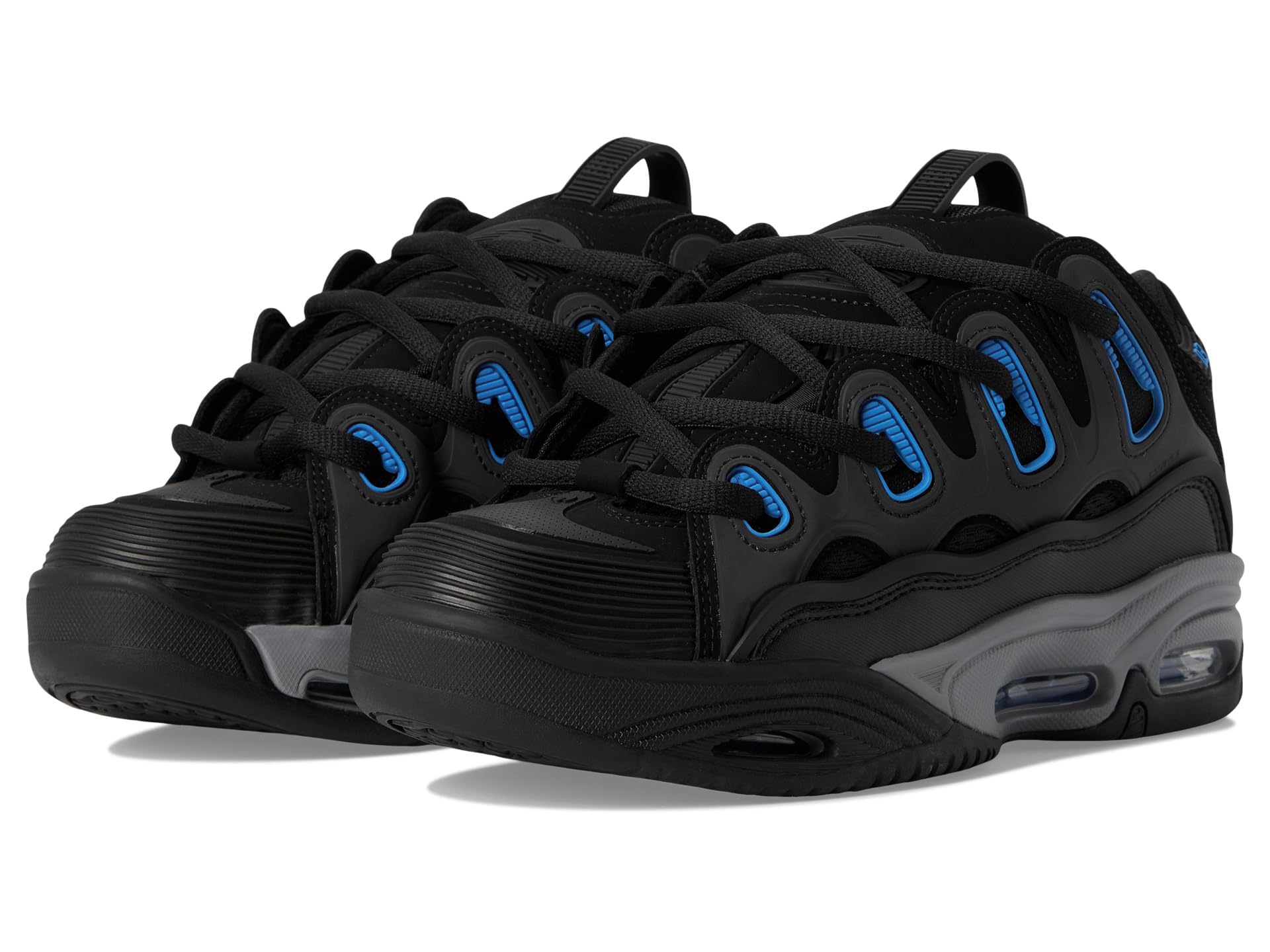 Osiris Men's D3 2001 Skate Shoes - Black/Grey/Blue - Size 10 - High-Performance Skateboarding Shoes for Street & Park Skating