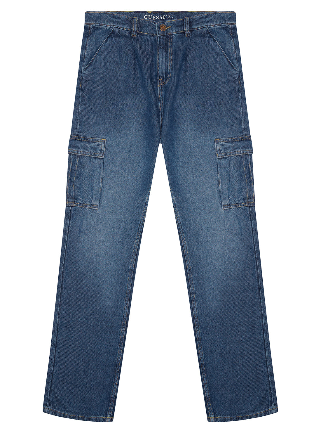 Blue Denim Cargo Pants for Men - Stretch Comfort Fit with Multiple Pockets (Size 7-16) - Perfect for Outdoor Adventures, Work & Casual Wear