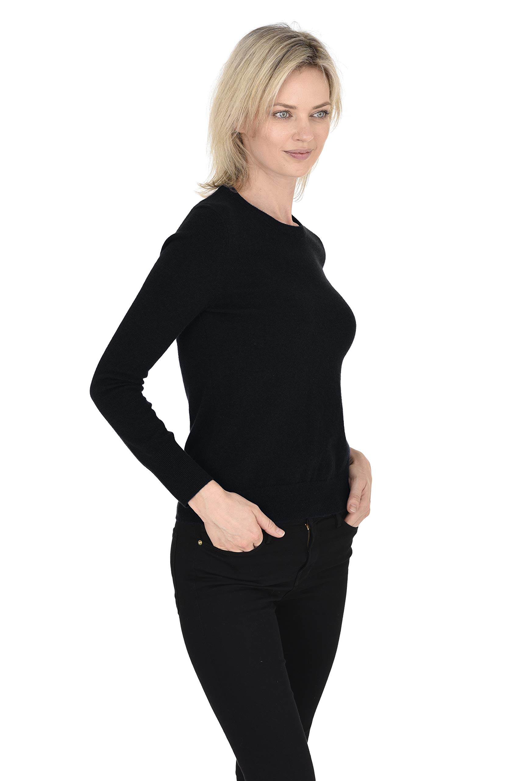 100% Pure Cashmere Women's Crewneck Sweater - Soft Long Sleeve Round Neck Pullover for Women - Perfect for Office, Travel & Casual Wear