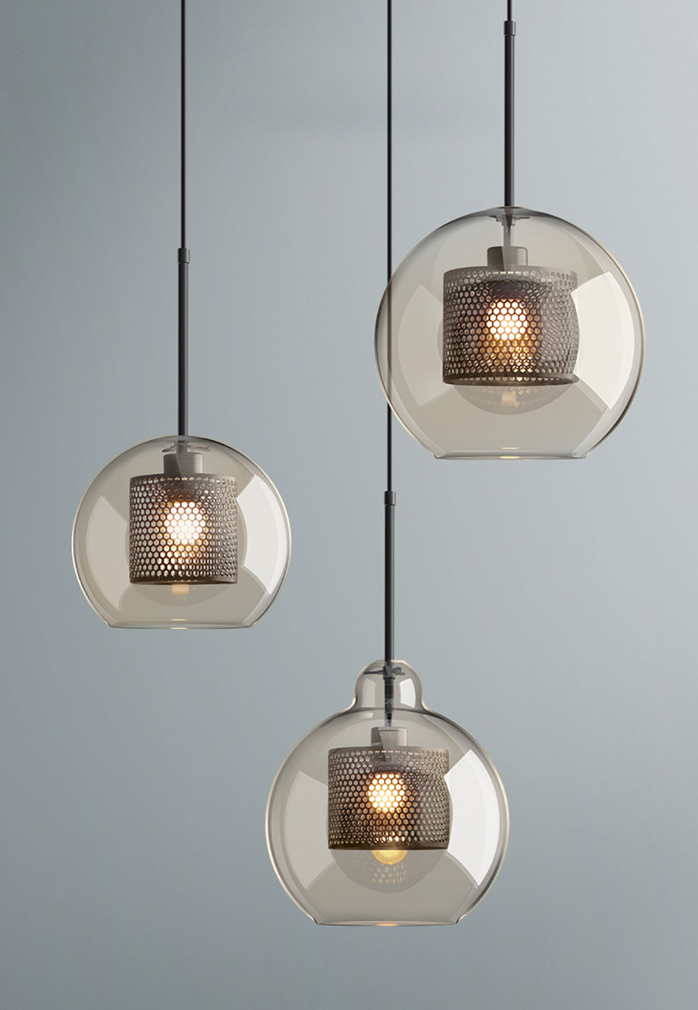 Chiswick Glass Pendant Light - Modern Hanging Ceiling Lamp for Kitchen Island, Dining Room & Bedroom Lighting