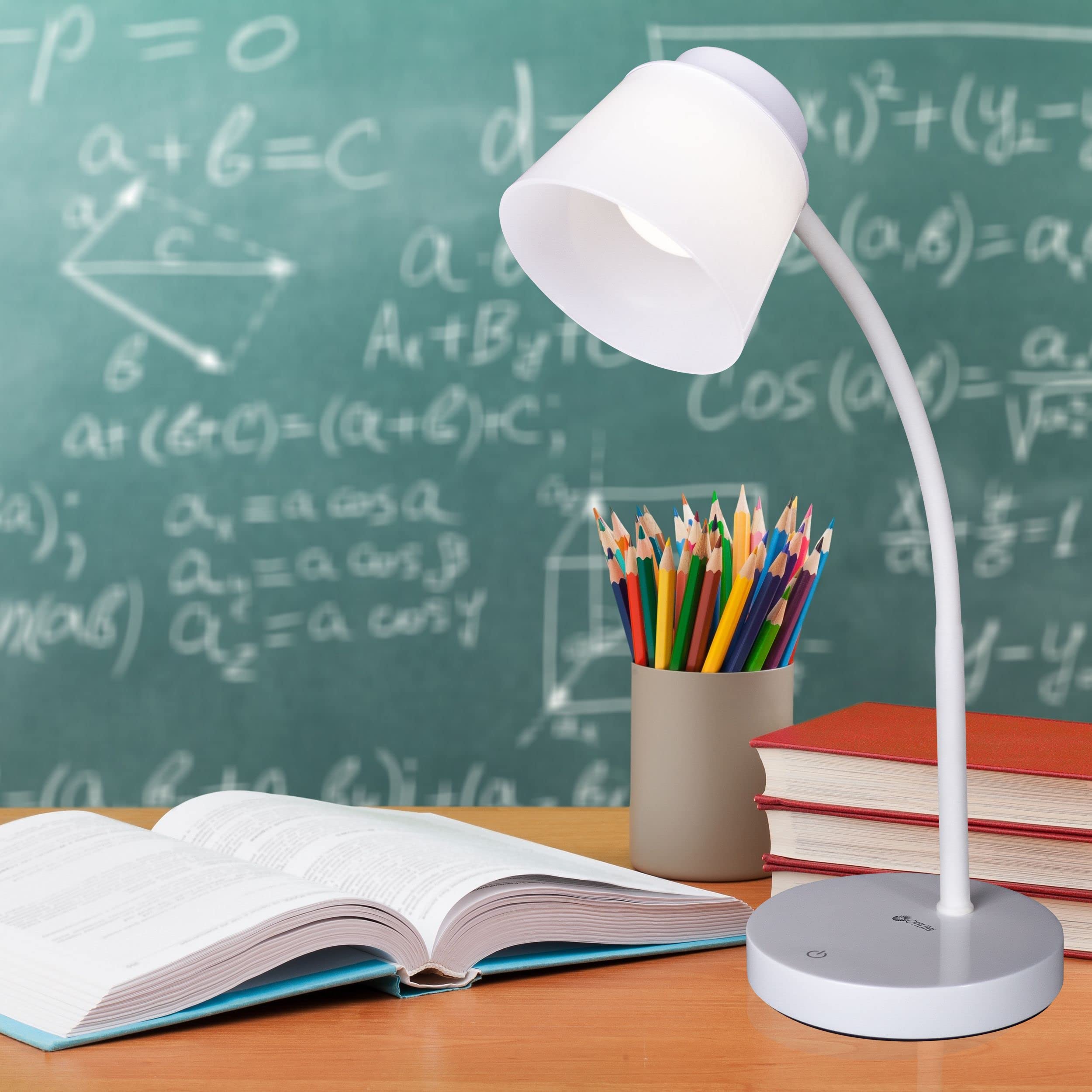 OttLite Clarify LED Desk Lamp with 4 Brightness Settings – Touch Control, Adjustable Neck, ClearSun Lighting for Home Office, Study & Reading – Perfect for Work, Homework, Crafts & Nightstand Use