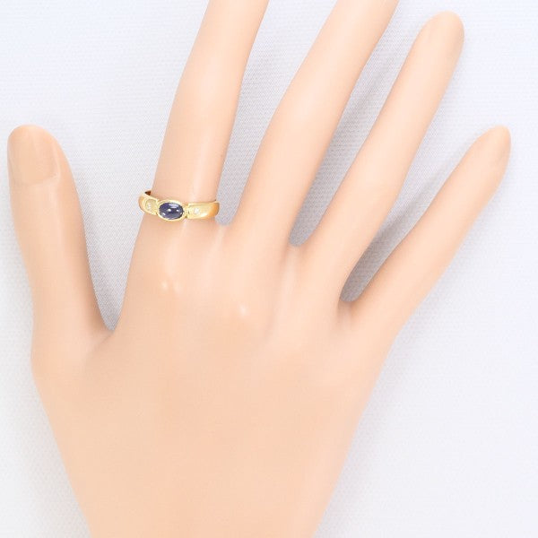 18K Yellow Gold Sapphire and Diamond Ring for Women - Elegant Blue Sapphire Engagement Wedding Band - Perfect for Proposals, Anniversaries, and Special Occasions