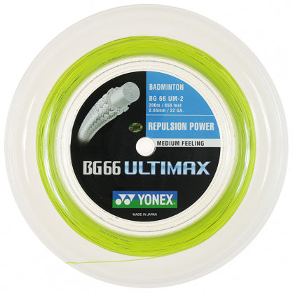 Yonex BG 66 Ultimax Badminton String Reel - High Performance Synthetic Gut for Professional Players | Perfect for Tournament Play & Training Sessions