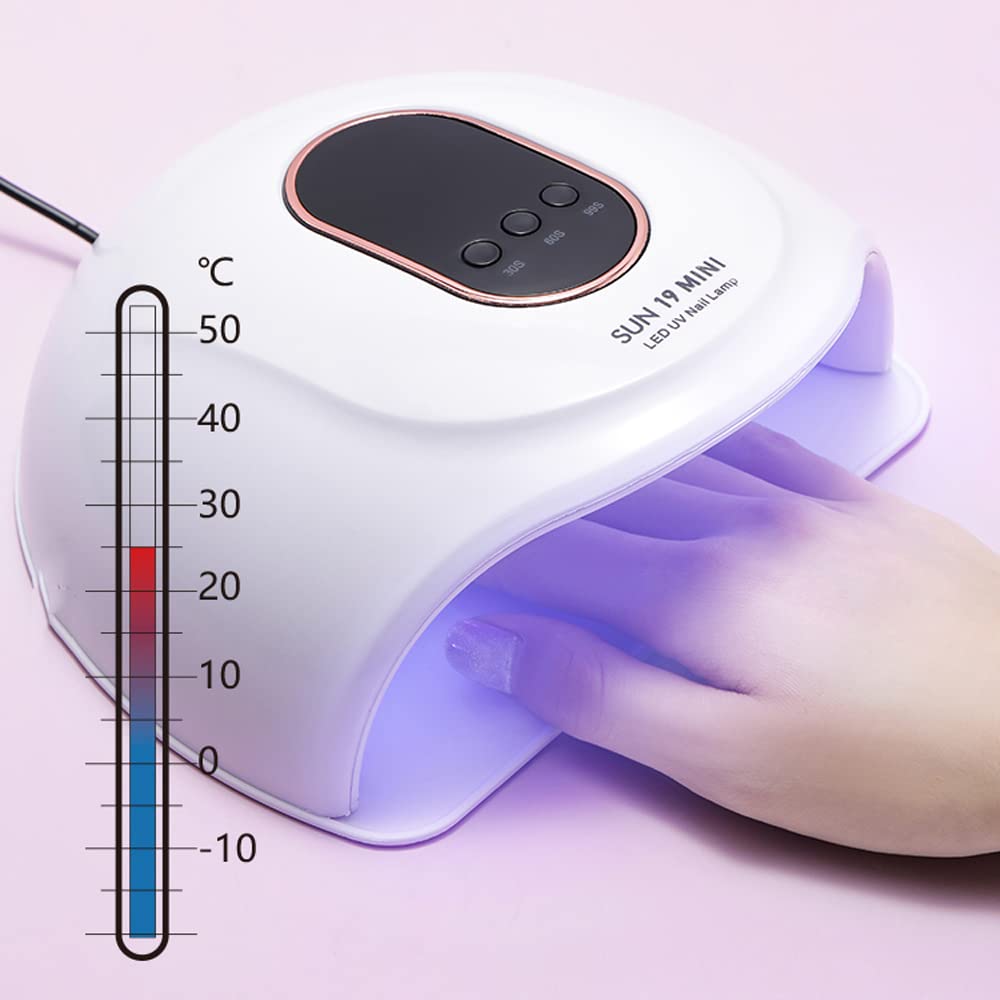 Professional 72W UV LED Nail Lamp with 18 Lamp Beads - Fast Drying Gel Polish Light for Salon & Home Use, 3 Timer Settings & Adapter Included (White) - Perfect for Manicures, Pedicures & Nail Art