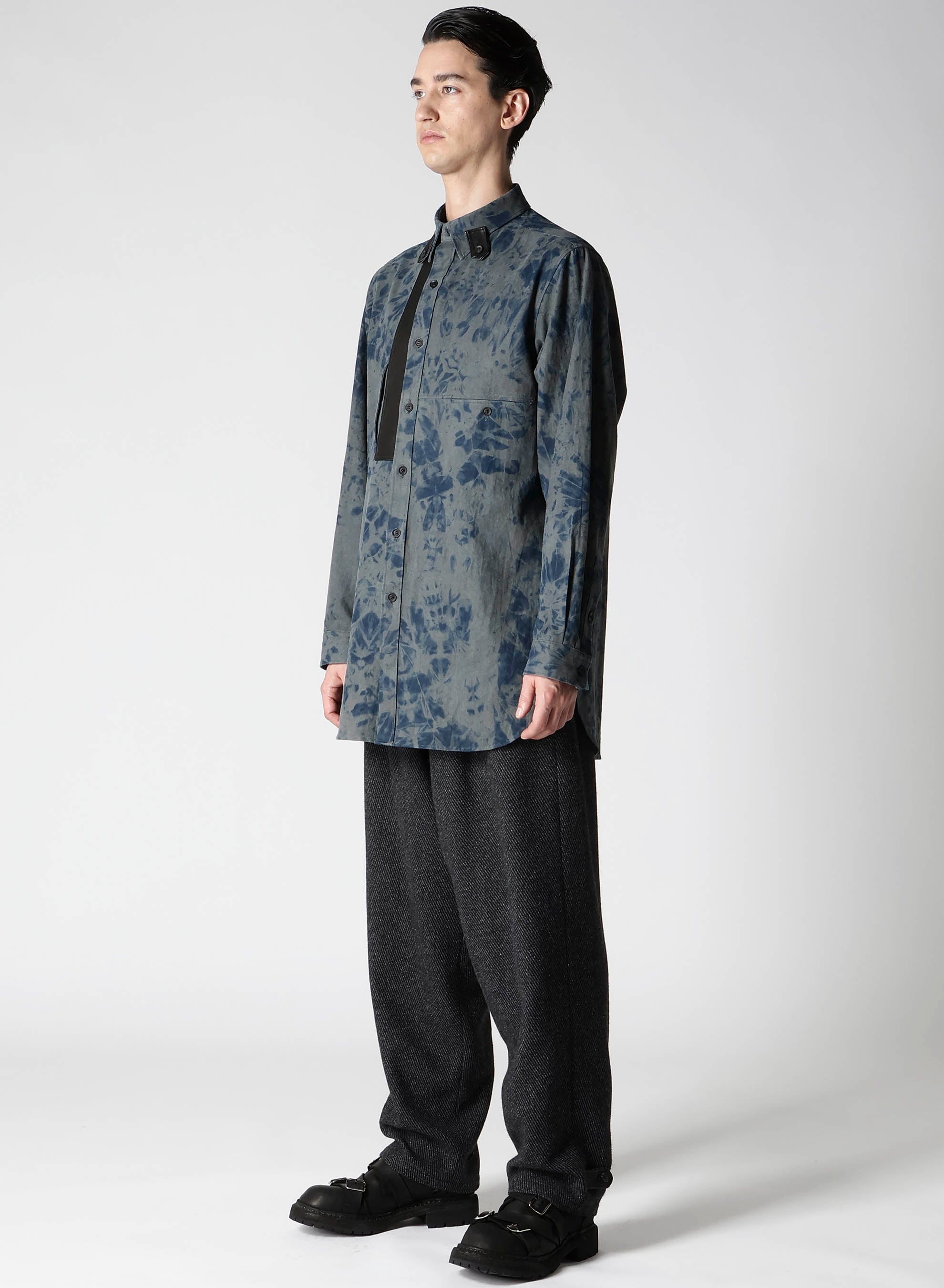 Stylish Cotton Linen Canvas Blouse with Leather Panel Details - Perfect for Office Wear & Casual Outings