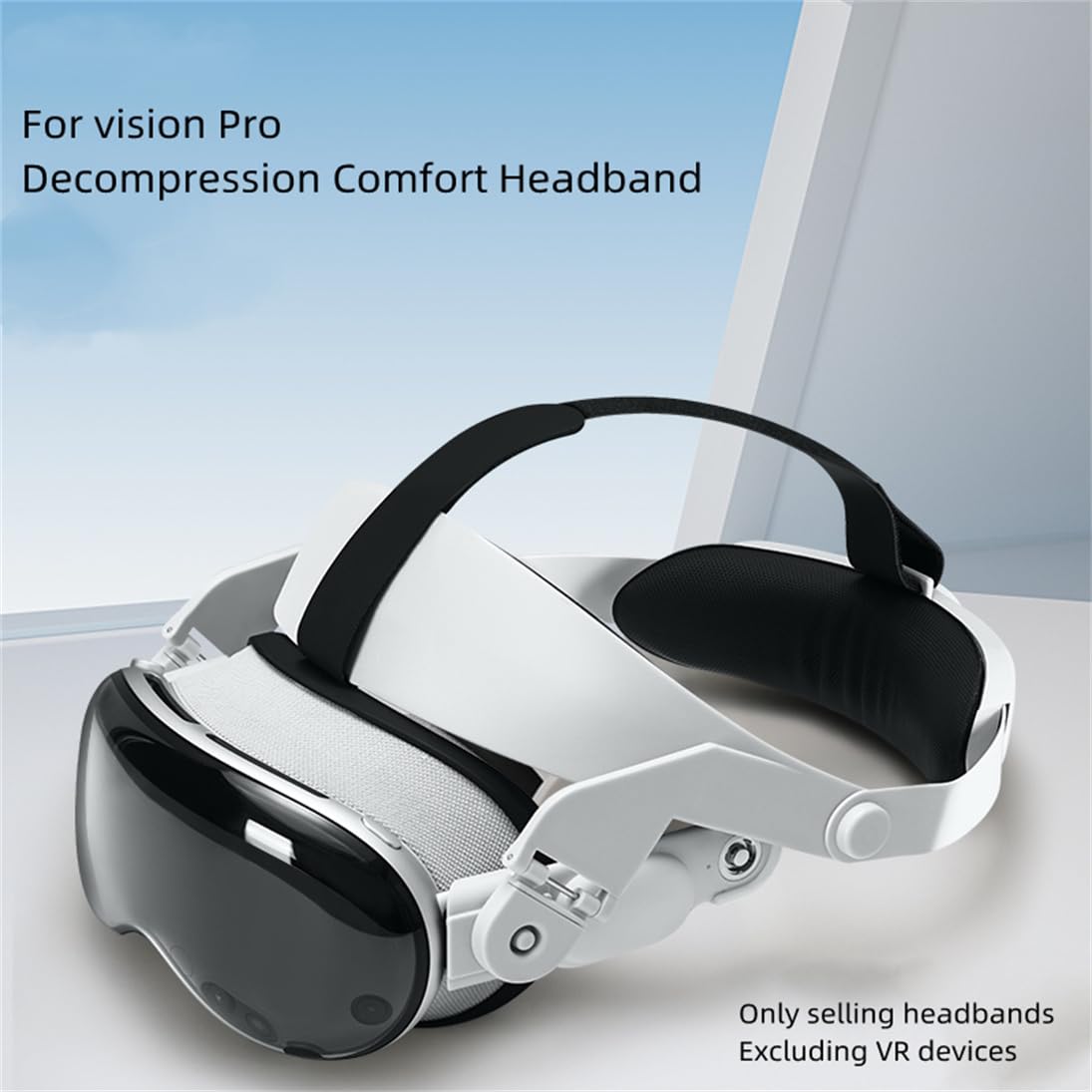 Adjustable Ergonomic Head Strap for Vision Pro - Lightweight VR Headset Brace for Comfort & Stress Relief - Perfect for Gaming, Movies & Virtual Meetings